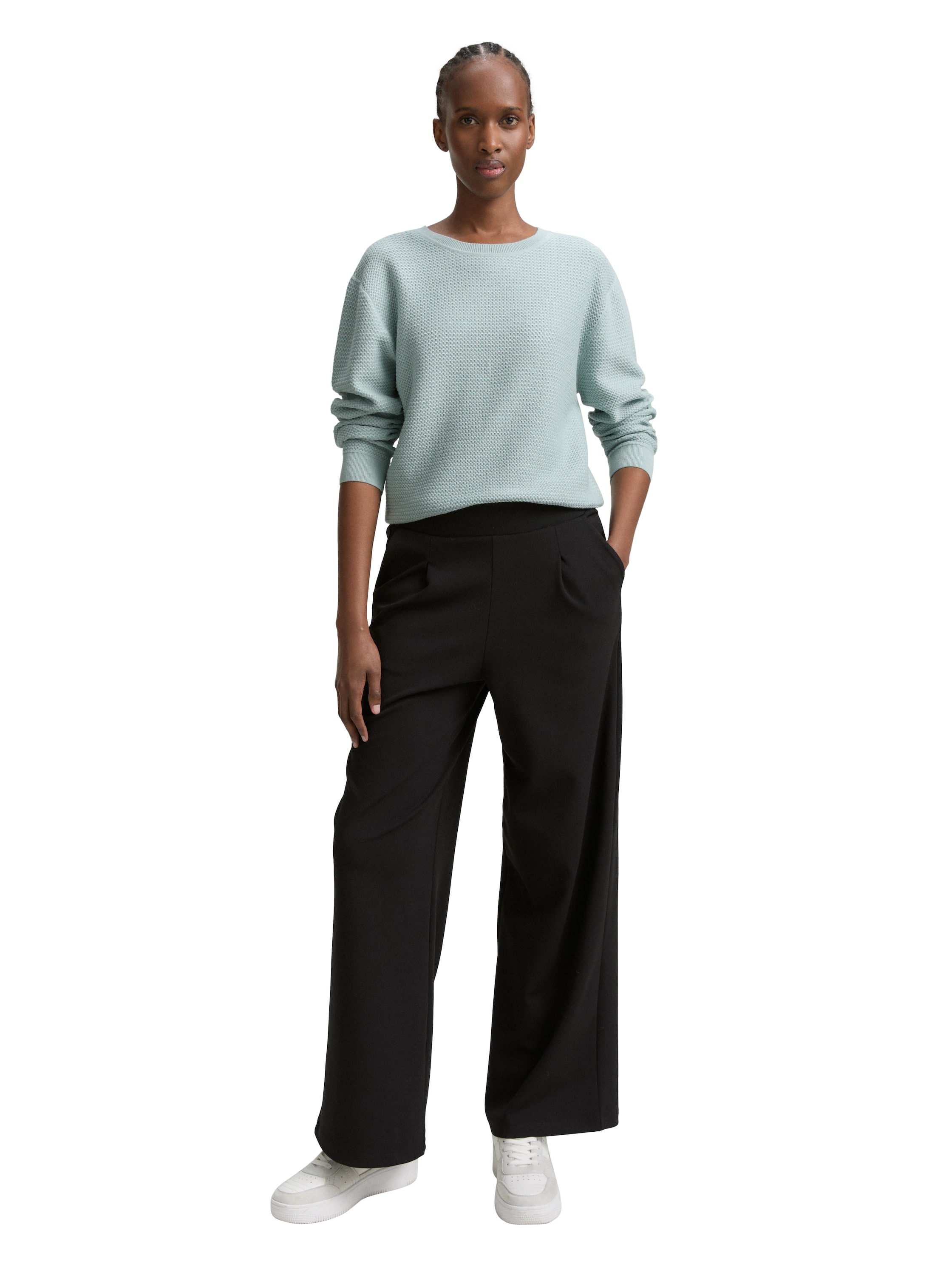 TOM TAILOR Denim Strickpullover, mit Rippbündchen