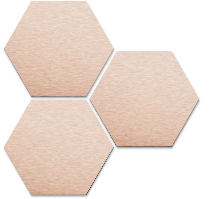 Wall-Art Metallbild »3er Set Hexagon Kupfer Wandbild«, (Set, 3 St.) bequem  kaufen