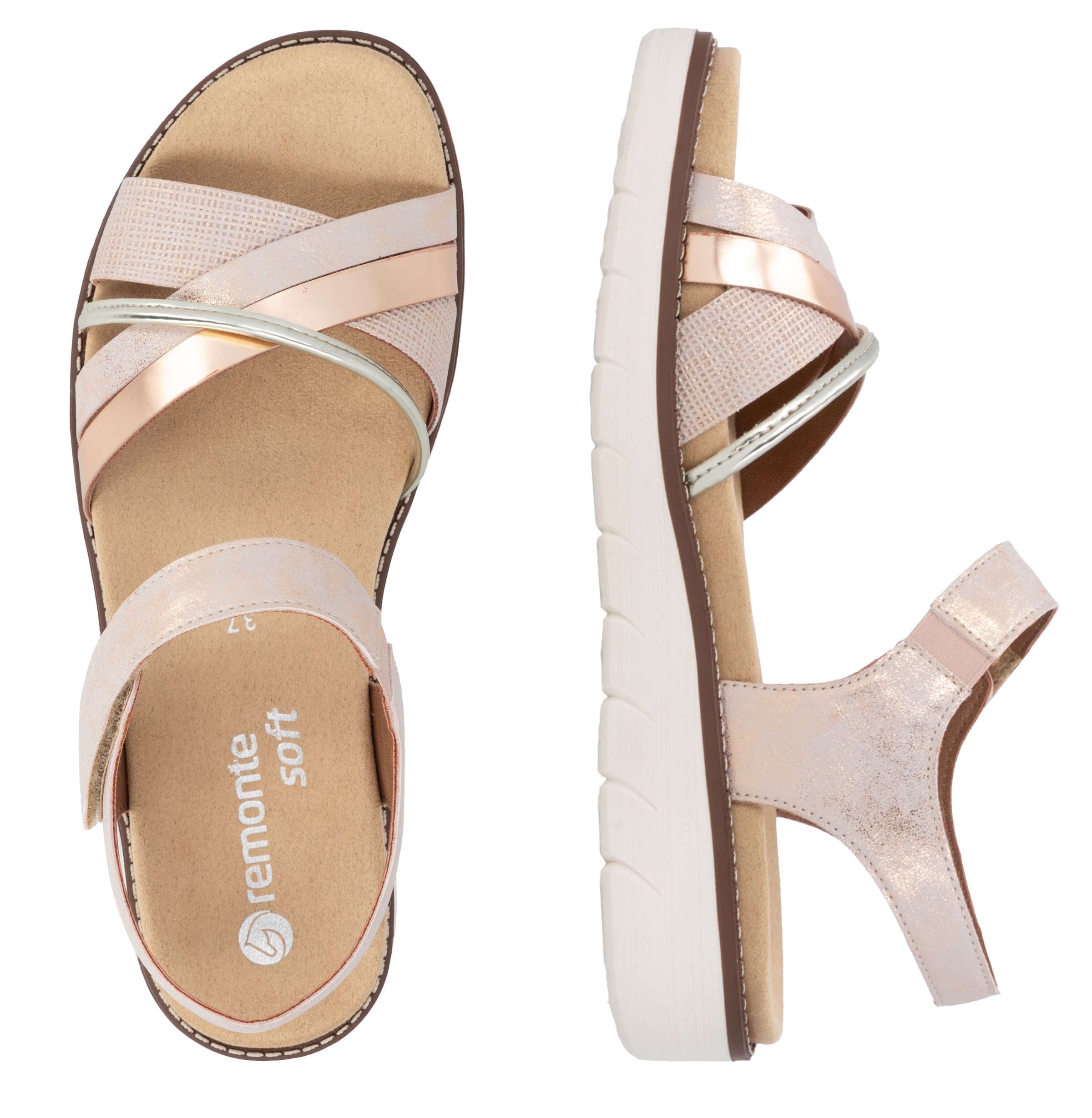 Remonte Sandale à lanières  , Keilabsatz, Sommerschuh, Sandalette mit herausnehmbarer Softeinlage