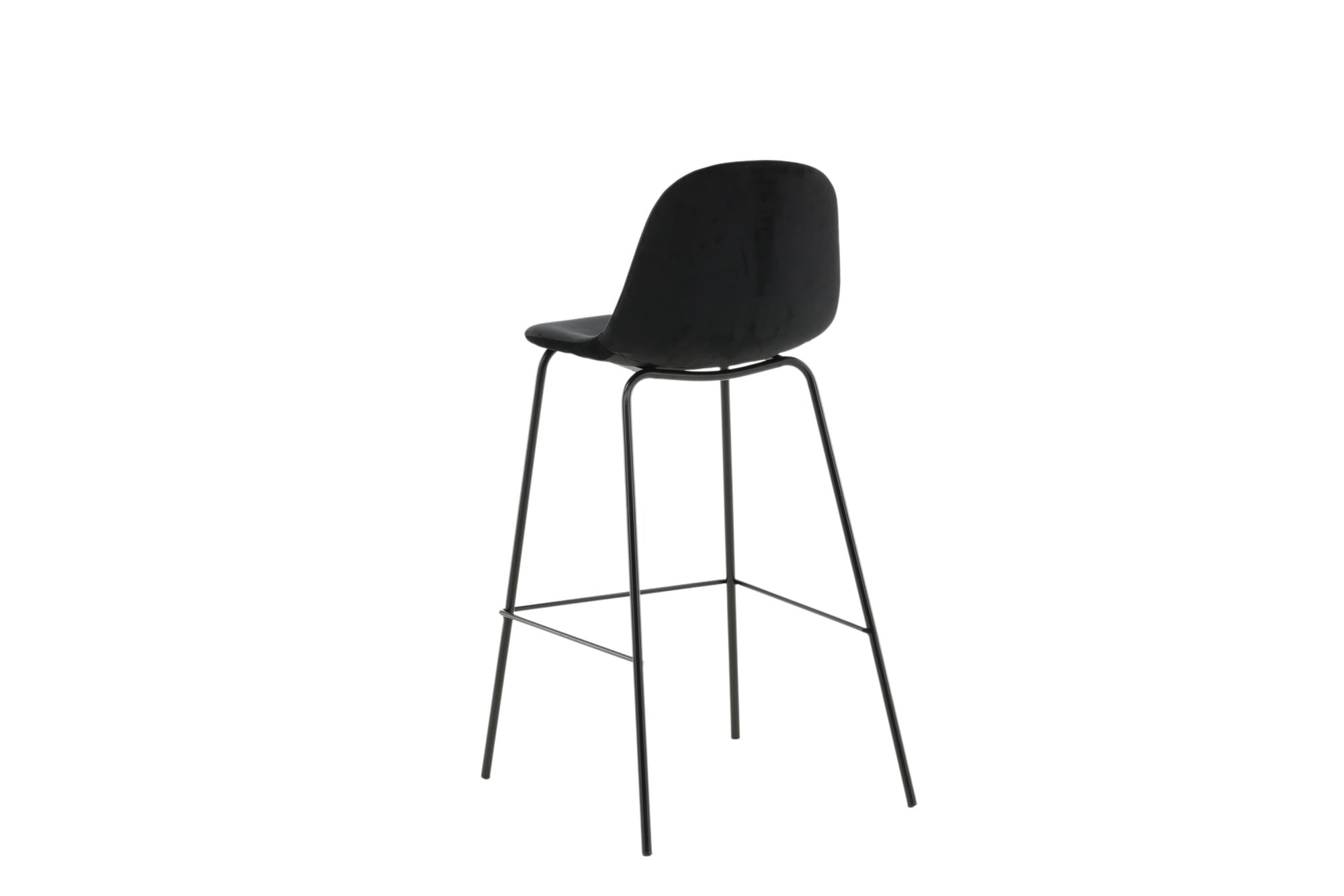 Venture Home Barhocker »Polar, 2er-Set Barhocker in Schwarz-Samt, luxuriös, 150 kg belastbar« 2 Stk. tlg. Tresenstuhl, weicher Bezug, schwarze Metallbeine, Fussstütze, edel