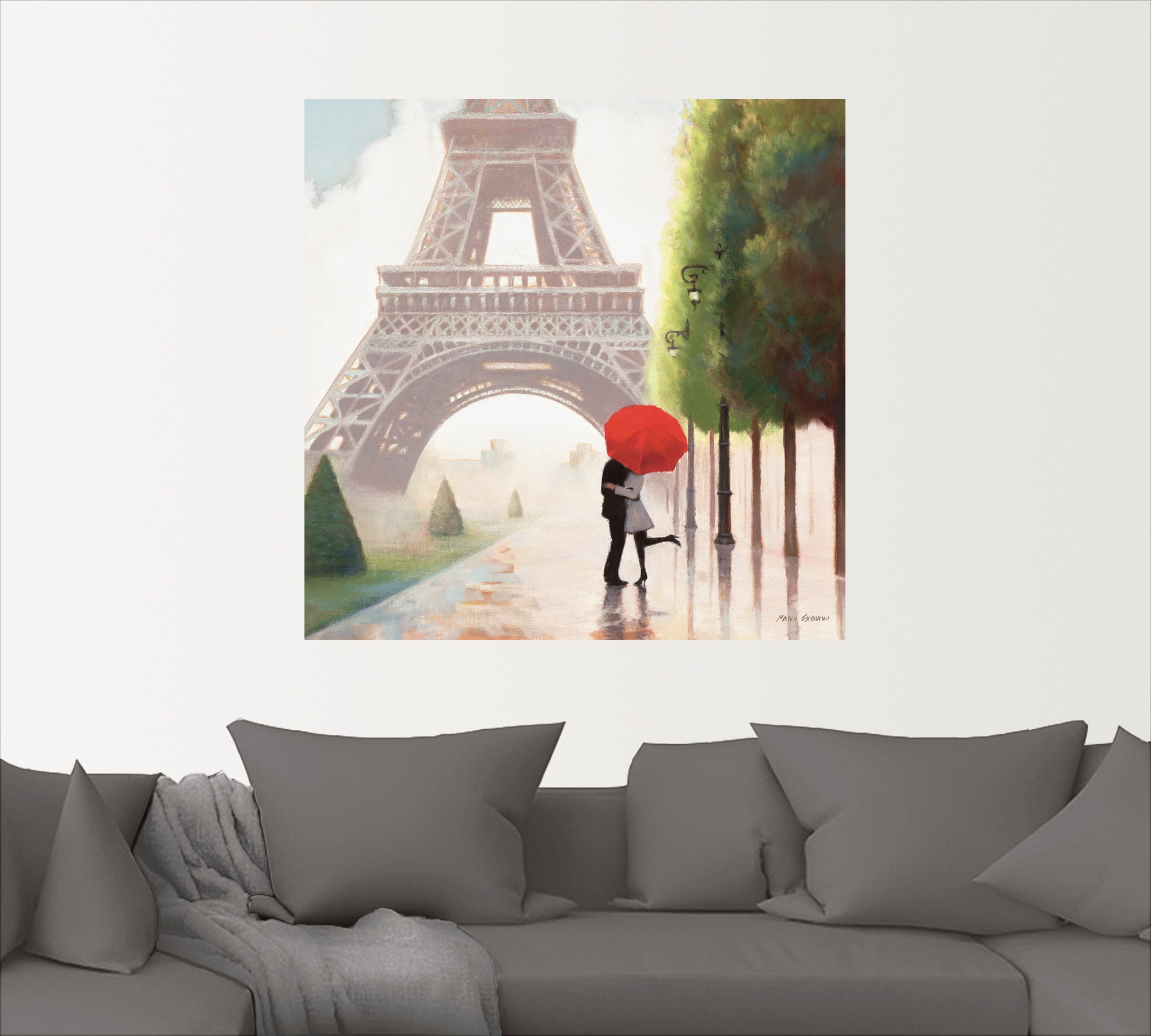 Artland Wandbild »Paris Romanze II«, Gebäude, (1 St.), als Leinwandbild, Poster, Wandaufkleber in verschied. Grössen