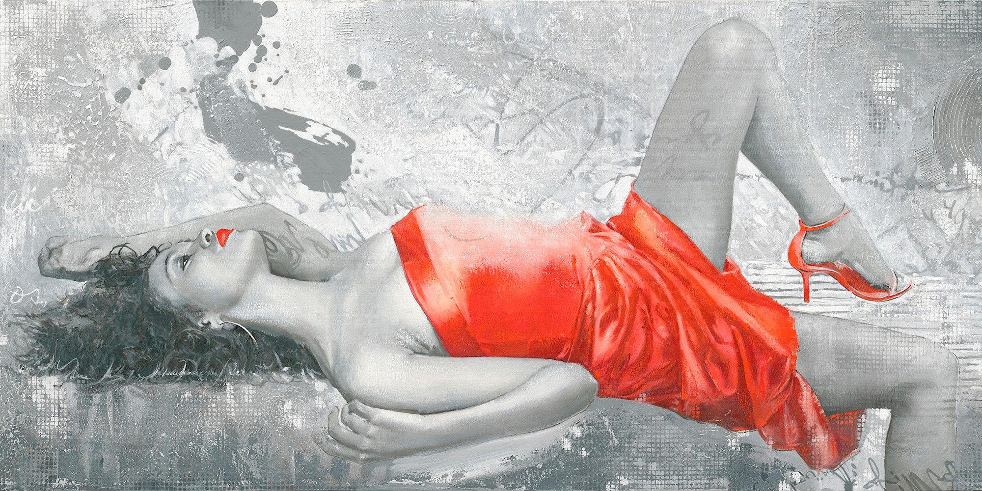 Image of my home Deco-Panel »ENRICO SESTILLO / Lady in red«, 100/50 cm bei Ackermann Versand Schweiz