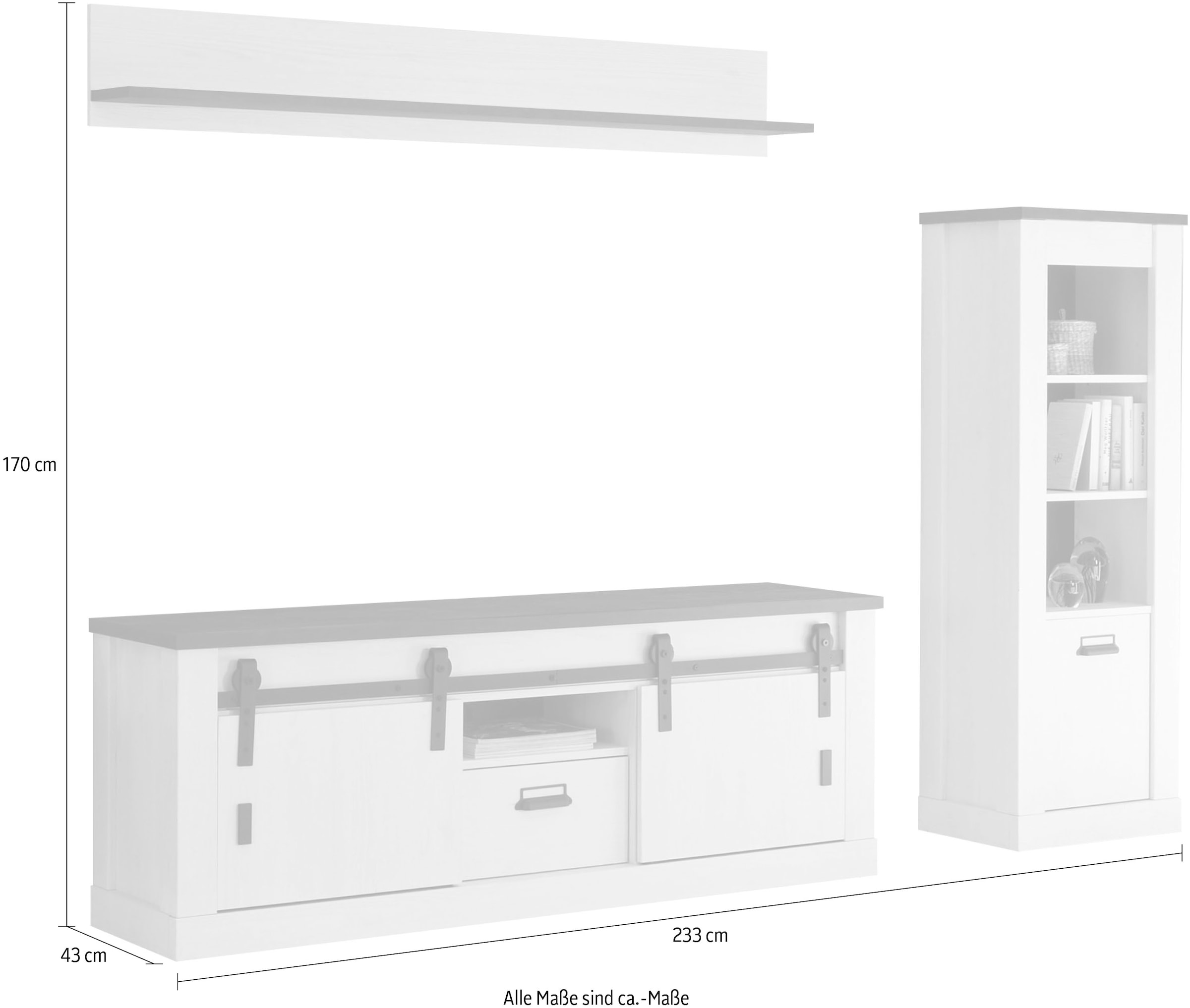 Home affaire Wohnwand »SHERWOOD« 3 Stk. tlg.