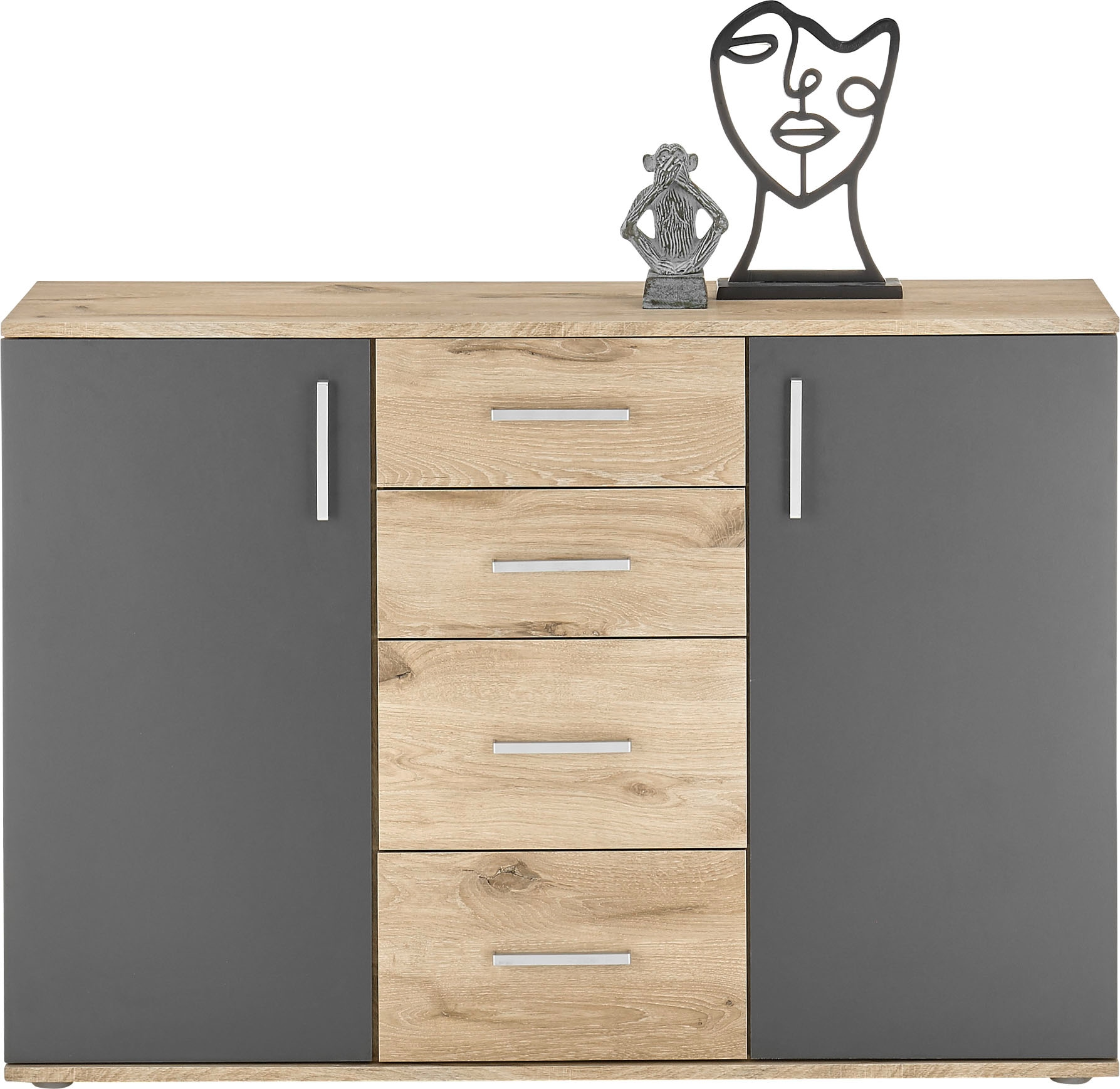 HBZ Kommode »BC-Drift-2, Sideboard Stellmass 120x84x35 cm« 1 Stk. tlg. Sideboard mit 2 Türen, 4 Schubkästen, 2 Einlegeböden