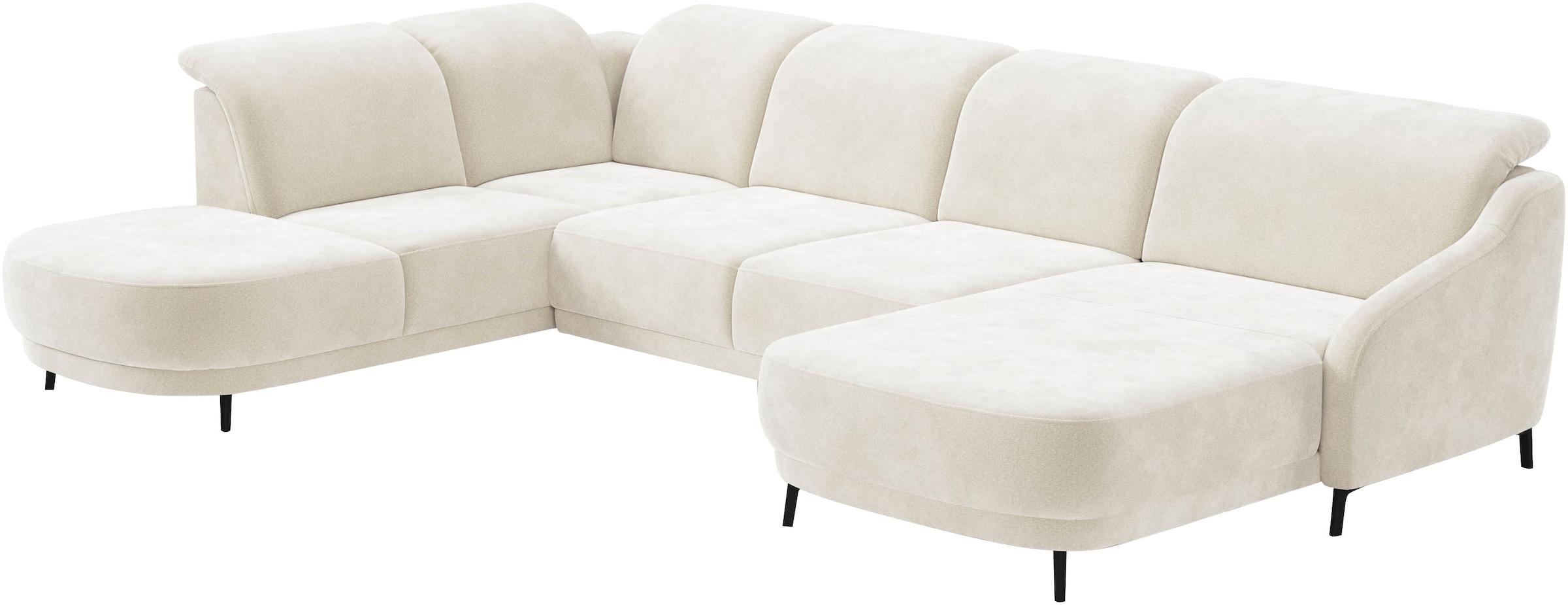 sit&more Wohnlandschaft »Blues U-Form«, inkl. Kopfteilverstellung, wahlweise mit Klapptisch und USB