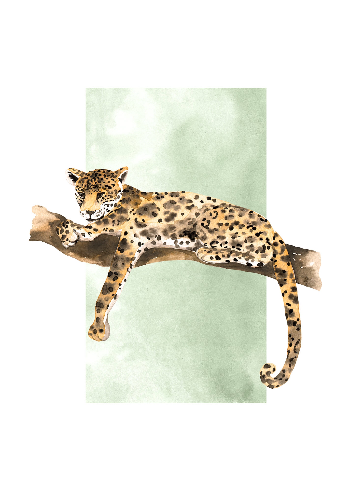 Image of Komar Bild "Lazy Leopard" Natur 1 Stk. tlg. Wandbild zur Dekoration - ohne Rahmen