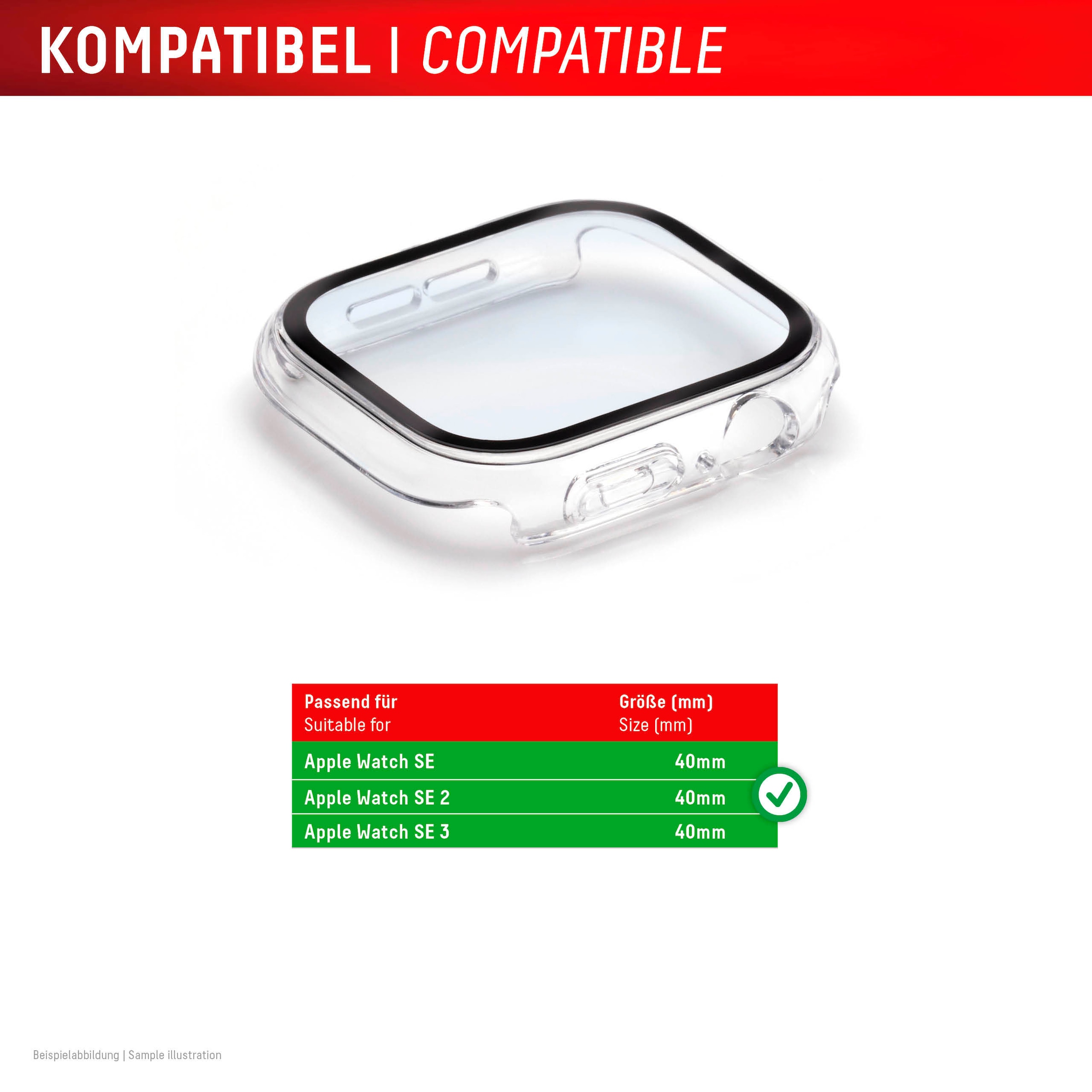 Displex Displayschutzglas »Smartwatch Glass All-In-One Protector Full Body« für Apple Watch SE 40 mm;Apple Watch SE 2 40 mm;Apple Watch SE 3 40 mm Displayschutzfolie, Schutzfolie, Bildschirmschutz, kratz- & stossfest