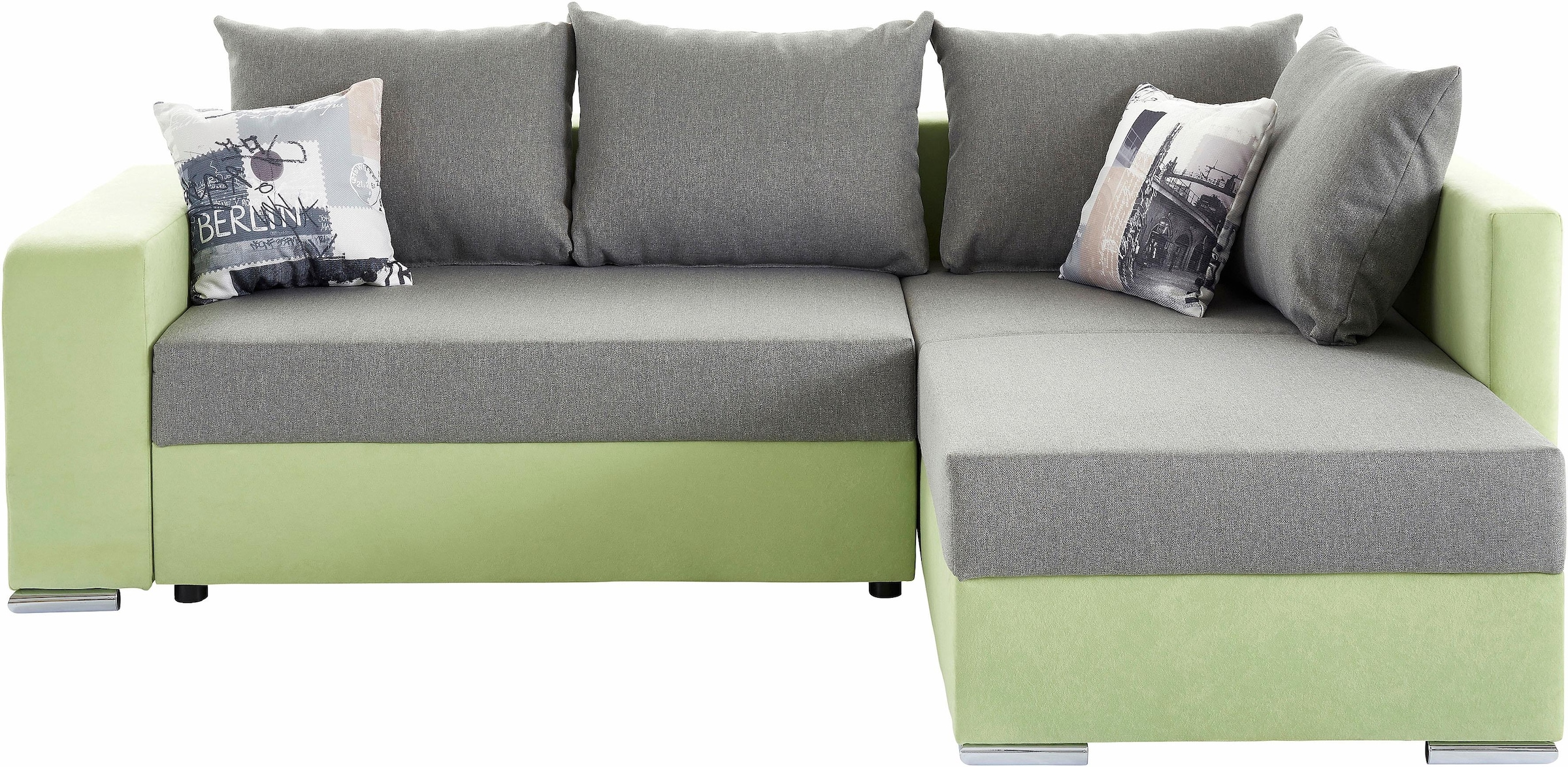 COLLECTION AB Ecksofa »John L-Form«, mit Bettfunktion, Bettkasten und integriertem Regal