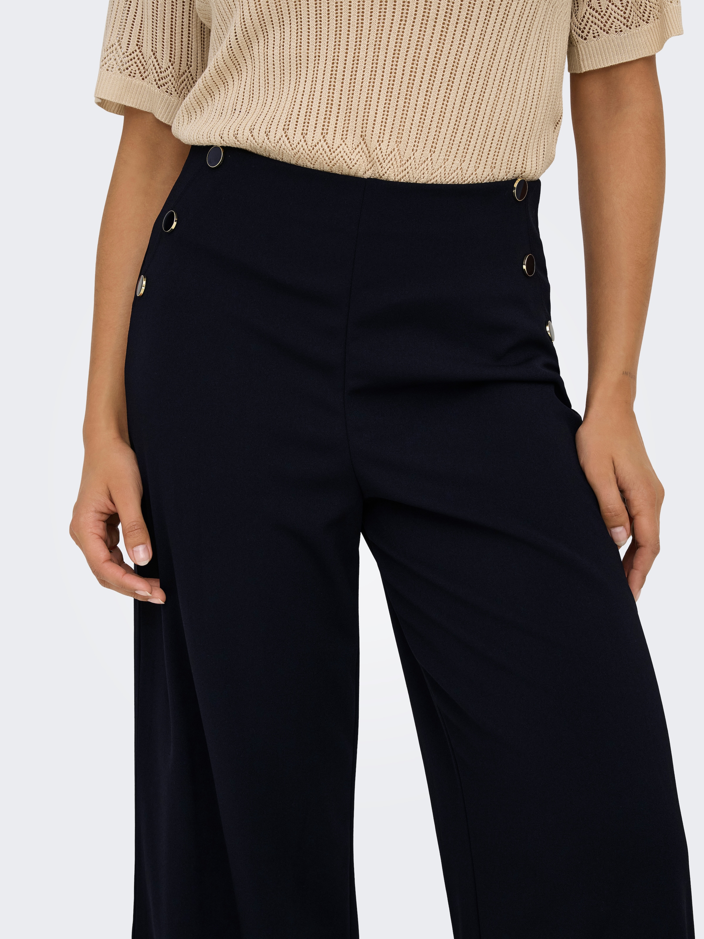 JDY Jerseyhose »JDYGEGGO LIFE BUTTON PANT JRS NOOS«  Materialmix, regular fit