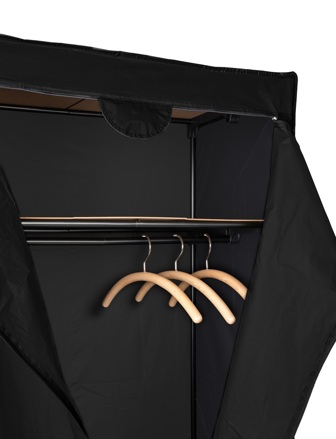 WENKO Stoffschrank »Modell Deep Black«, mit Kleiderstange, Ablage & Reissverschluss, Metallgestell, abwaschbar