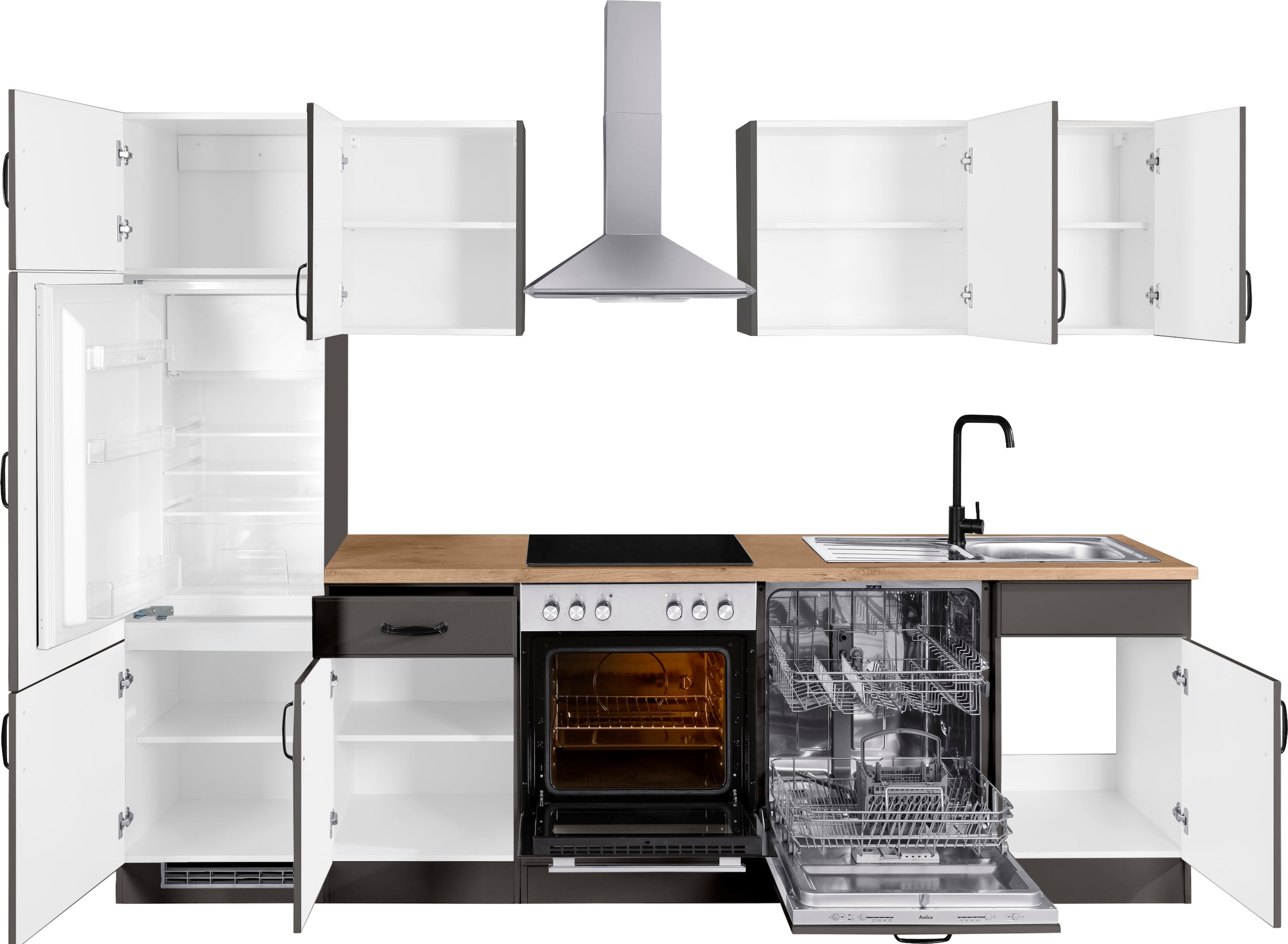 ♕ wiho Küchen Küchenzeile »Erla«, 280 E-Geräte, Breite auf cm ohne versandkostenfrei