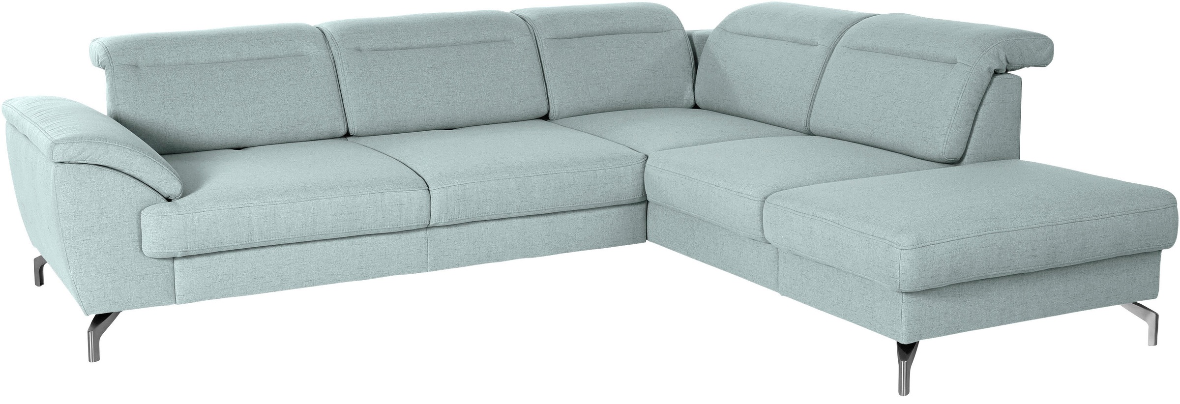 sit&more Ecksofa »Percy L-Form«, 12 cm Fusshöhe, Sitztiefenverstellung, wahlweise in 2 Fussfarben