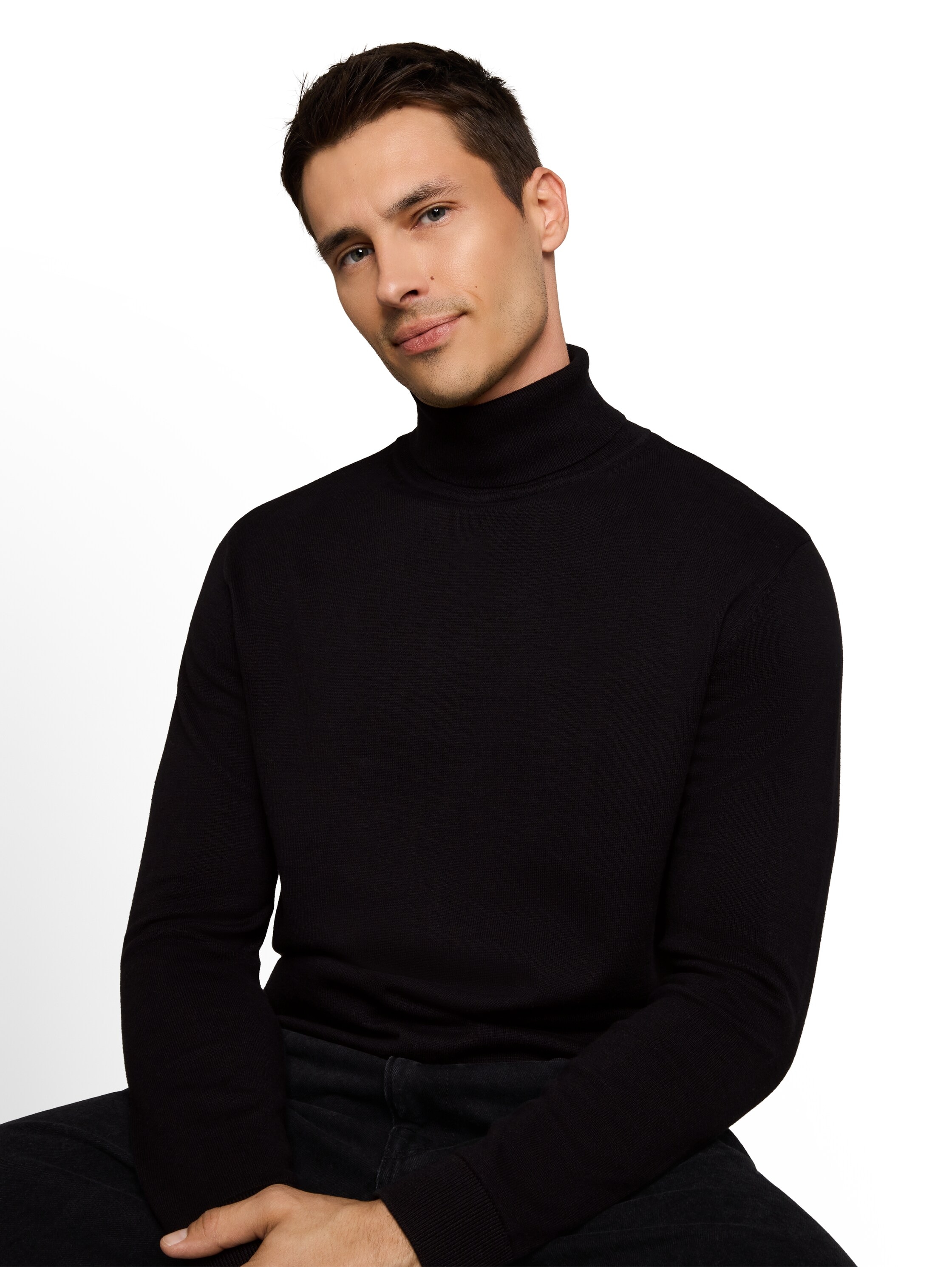 TOM TAILOR Pull à col roulé design tricoté