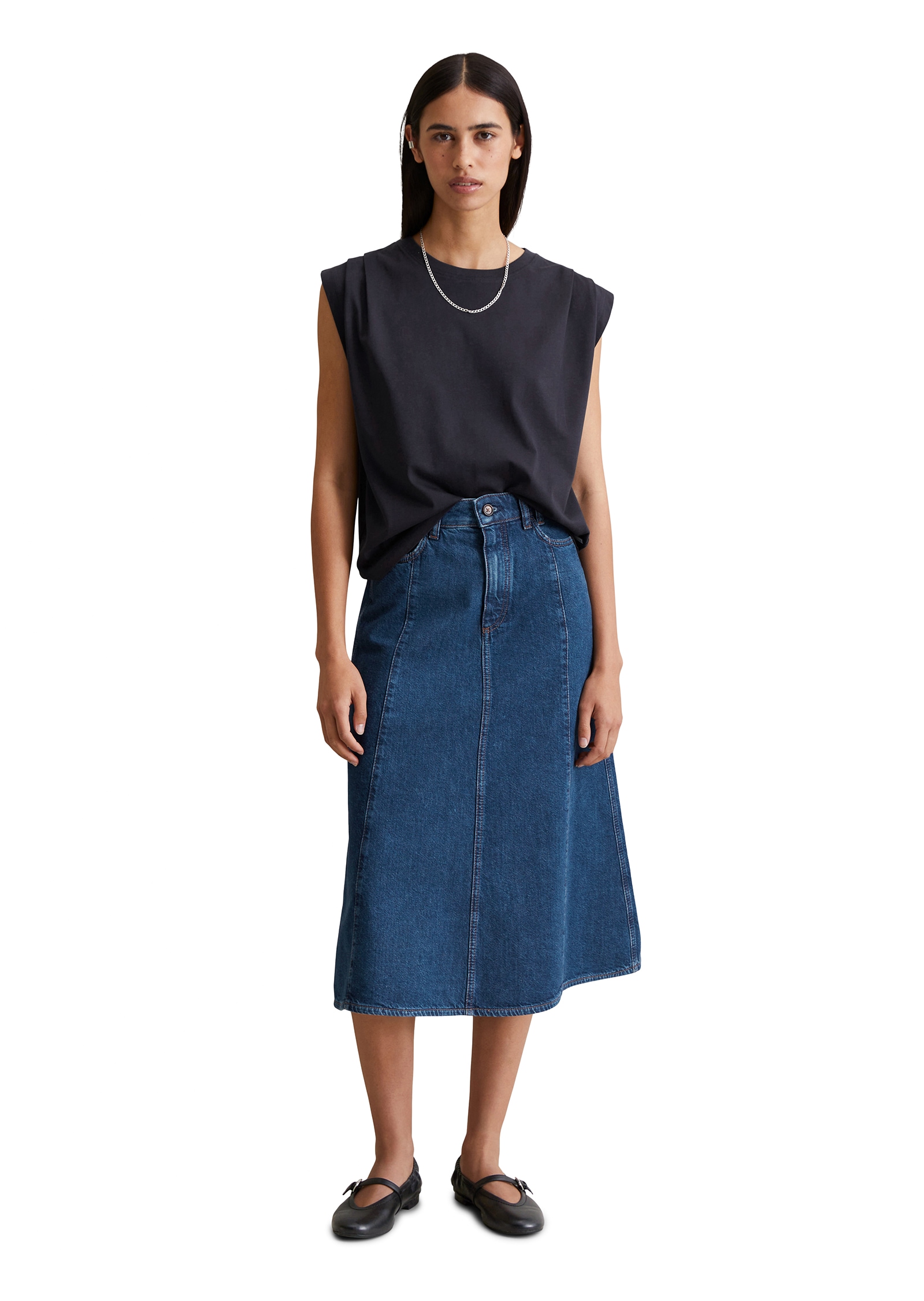 Marc O'Polo DENIM T-Shirt, relaxed, Schulterpartie in Falten gelegt