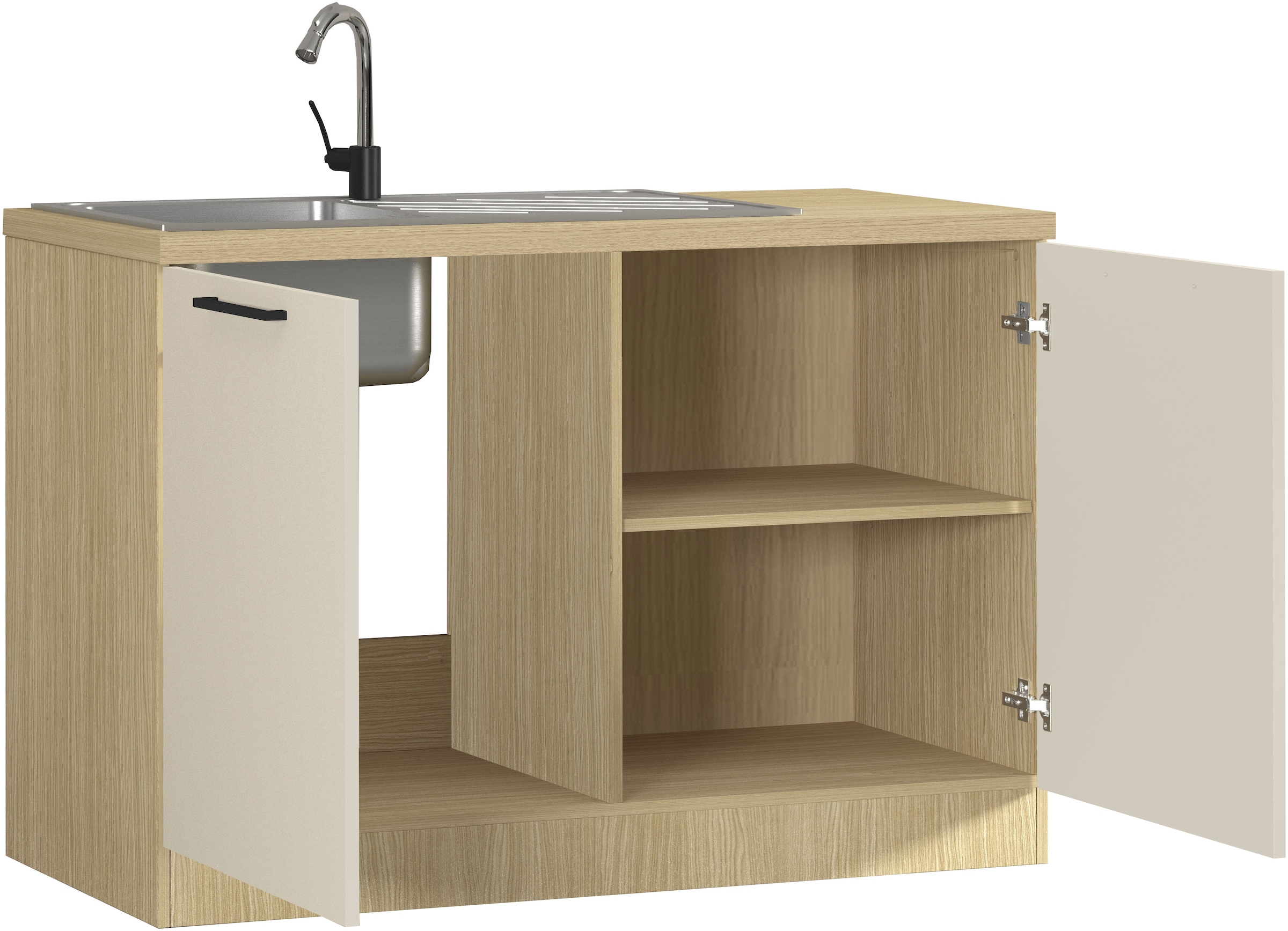 KOCHSTATION Meuble évier »Luna, Unterschrank für Spüle, Küchenspülenschrank, Made in  Italy« B/T/H: 120×60×85 cm, inklusive Einbauspüle und Siphon