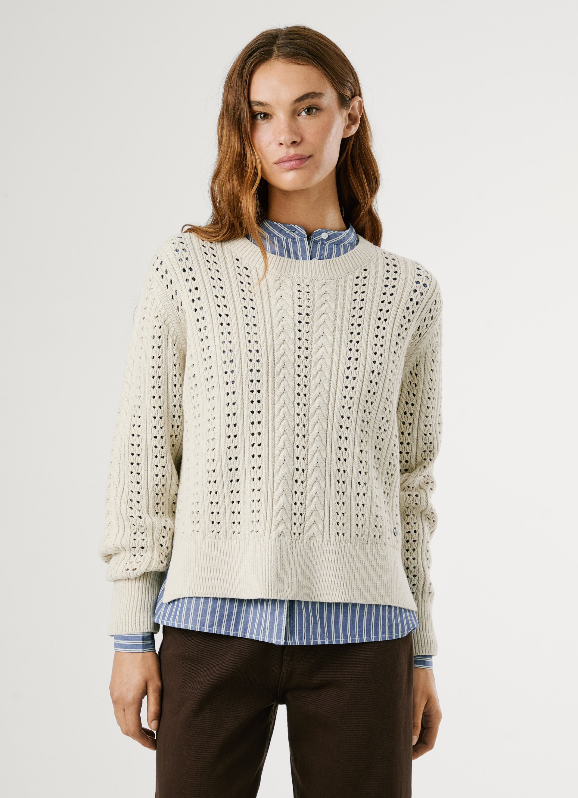 Image of Pepe Jeans Strickpullover "CANDIDE" mit Lochmuster