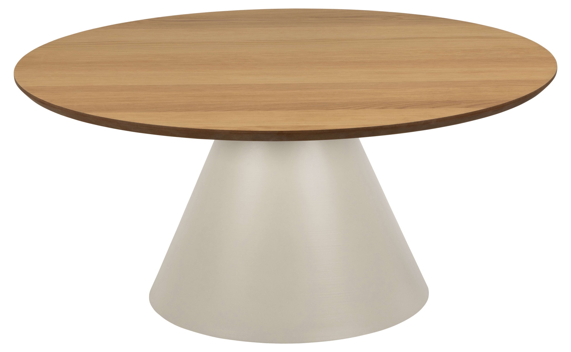 Image of ACTONA GROUP Couchtisch "Soli" Rund Couchtisch, Tischplatte matt Eiche, Säule Gestell grau, Ø65x43cm