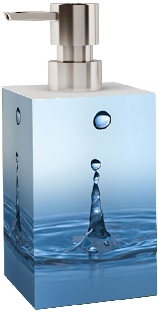 Sanilo Set d'accessoires de salle de bain »Wassertropfen« bestehend aus WC-Sitz, Badteppich, Stöpsel, Seifenspender, WC-Bürste