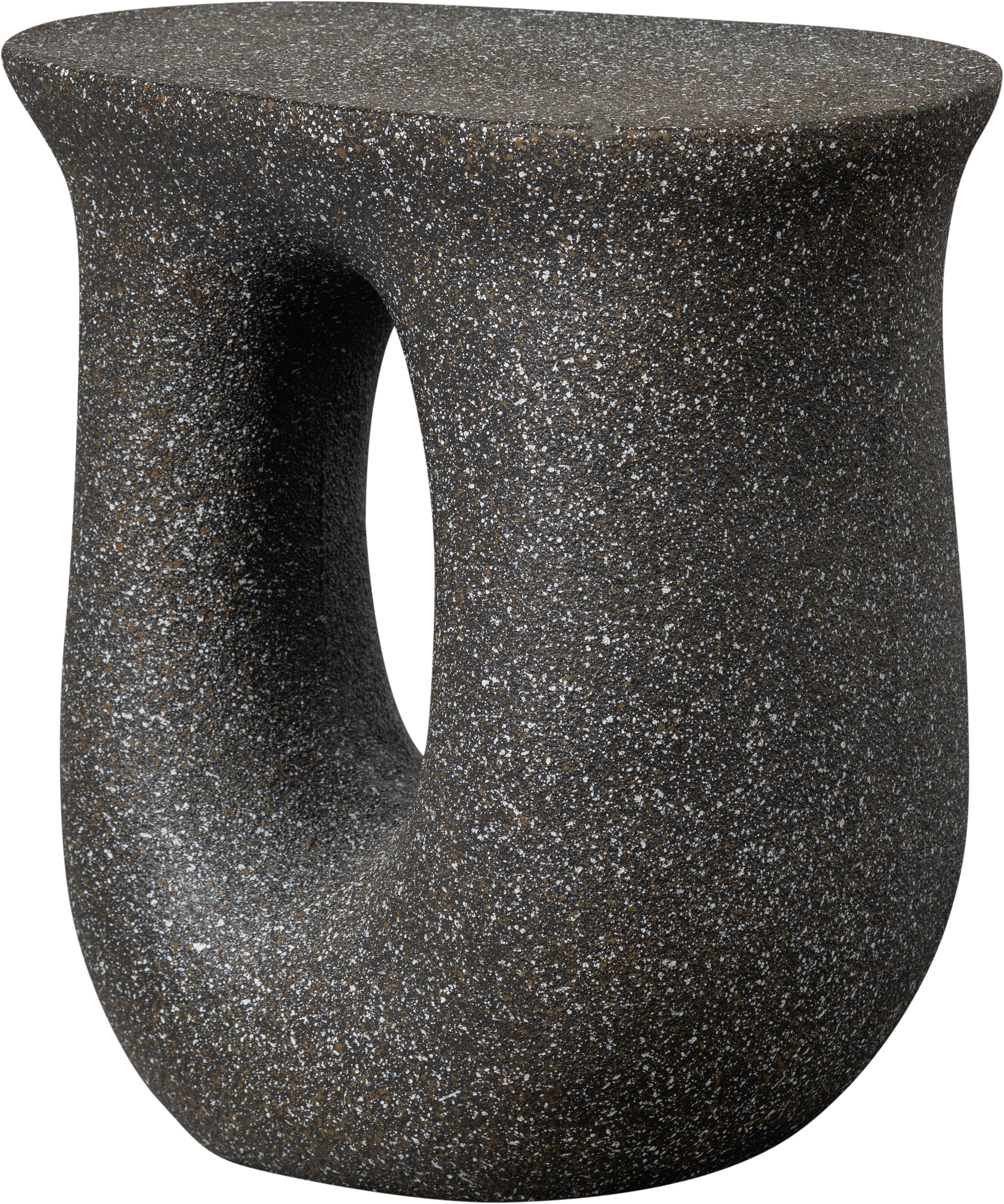 Image of WOOOD Beistelltisch "Moson aus Magnesiumoxid mit organischer Form B 42 x T 33 x H 45 cm" Einzigartig durch Materialstruktur, Tragkraft 20 kg, Eigengewicht 6 kg