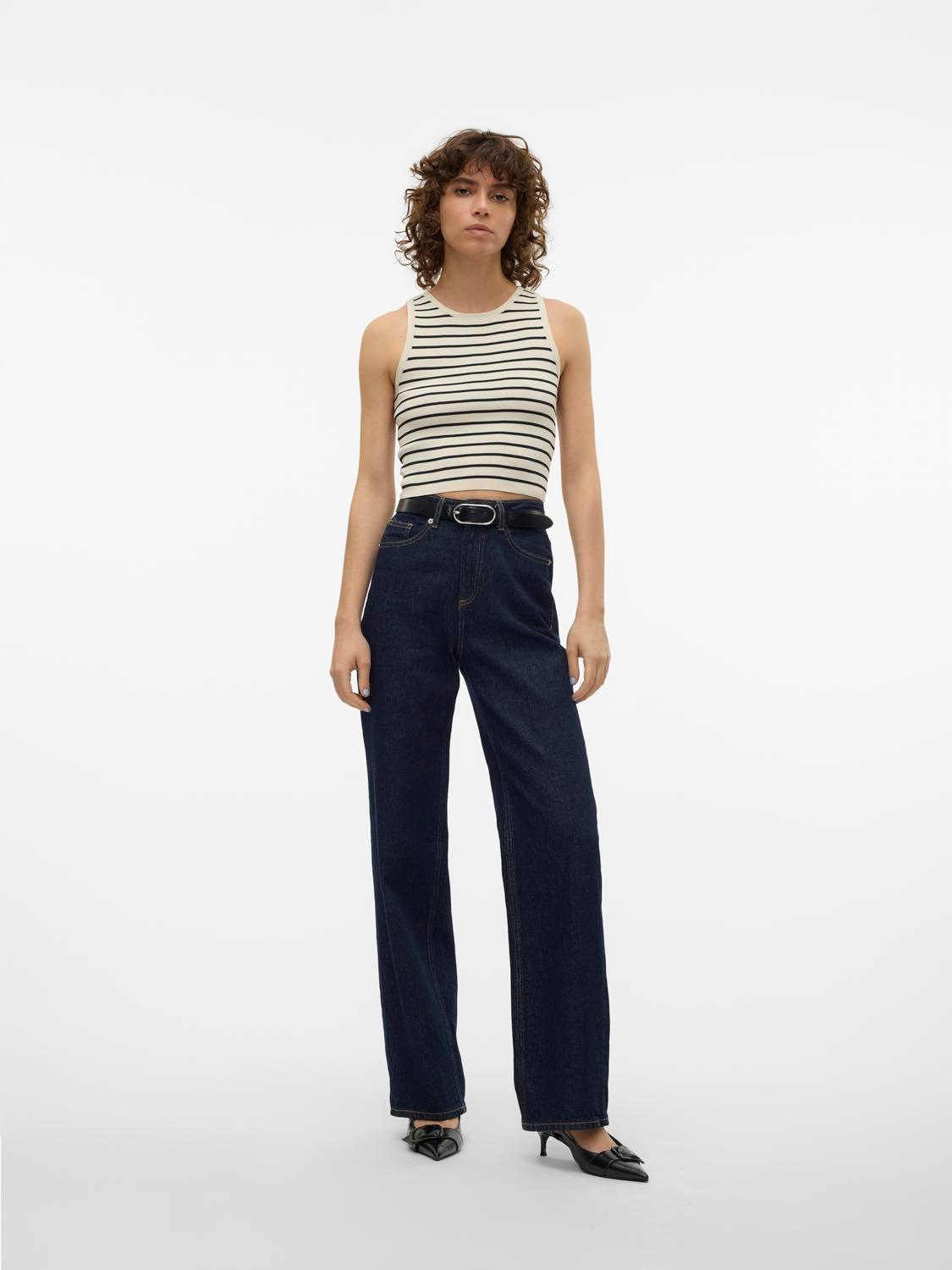 Vero Moda Strickpullover »VMGINNY SL O-NECK CROP TOP NOOS«
