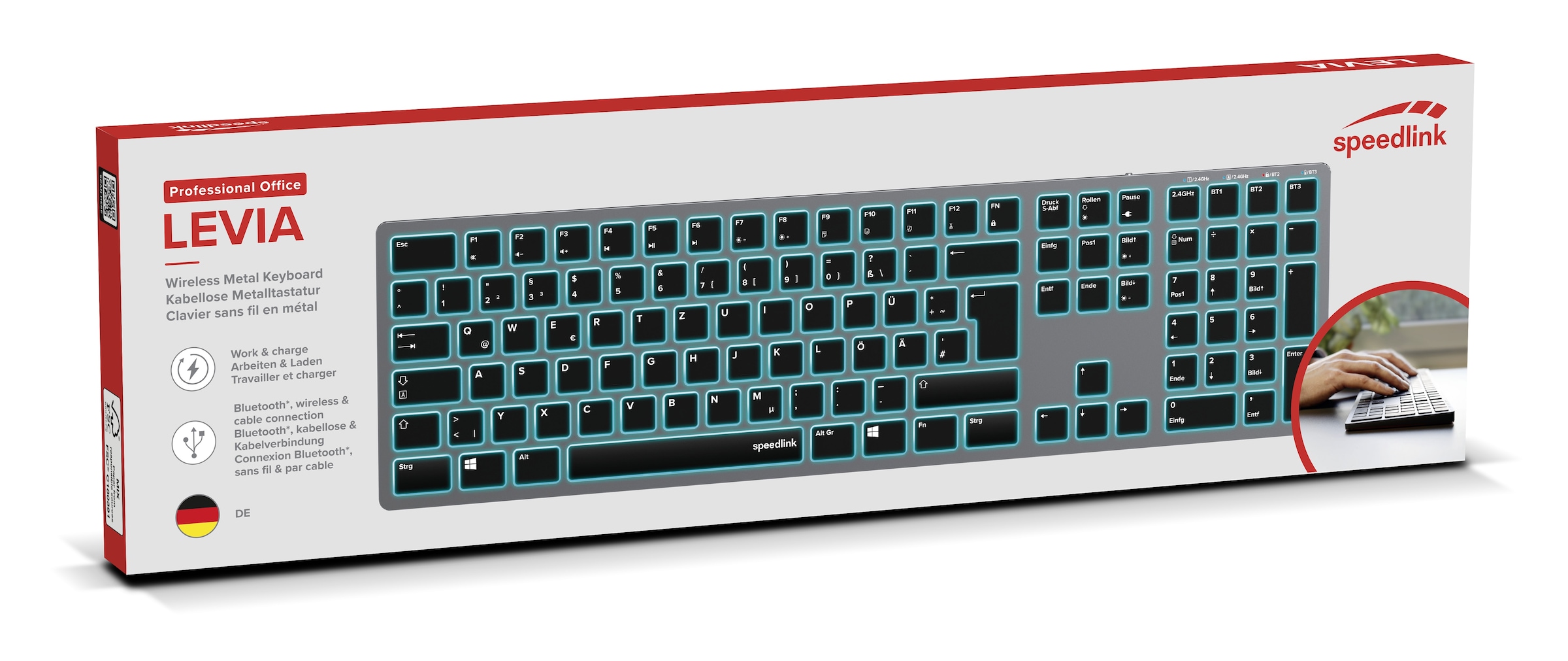 Speedlink Wireless-Tastatur »LEVIA Illuminated Metal Office Scissor Keyboard«, Bluetooth