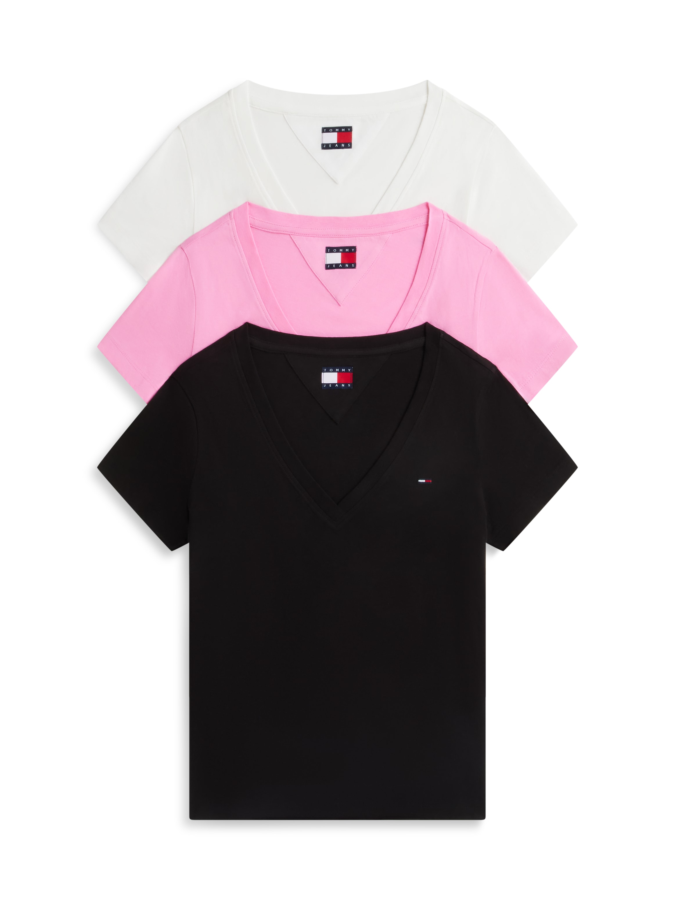 Tommy Jeans T-shirt en V »TJW 3PACK V-NECK TEE« Paquet, 3er-Pack, 3 Baumwolle, V-Ausschnitt, 3 Stück im Set
