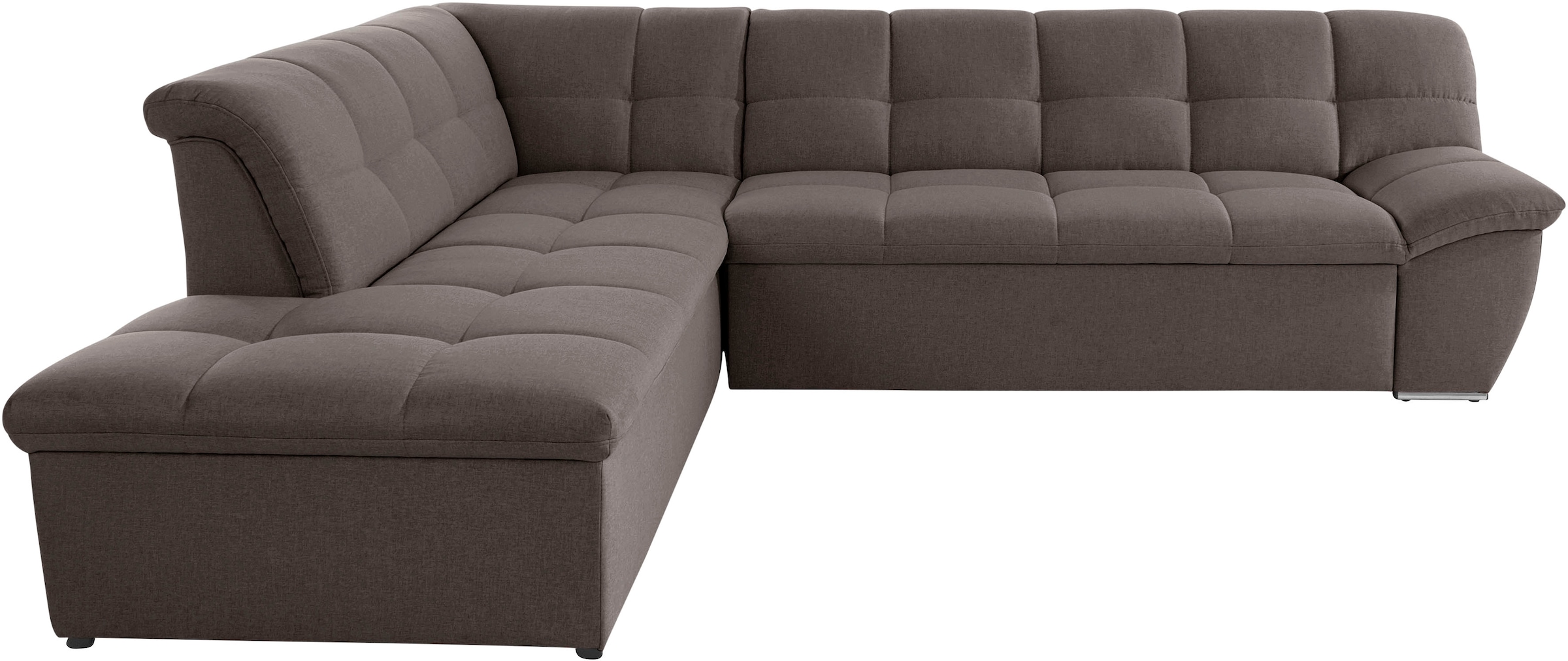 DOMO collection Ecksofa »Lagoa, moderne Sitzheftung, bequem und komfortabel, L-Form« wahlweise mit Bettfunktion, frei im Raum stellbar, grosse Farbvielfalt