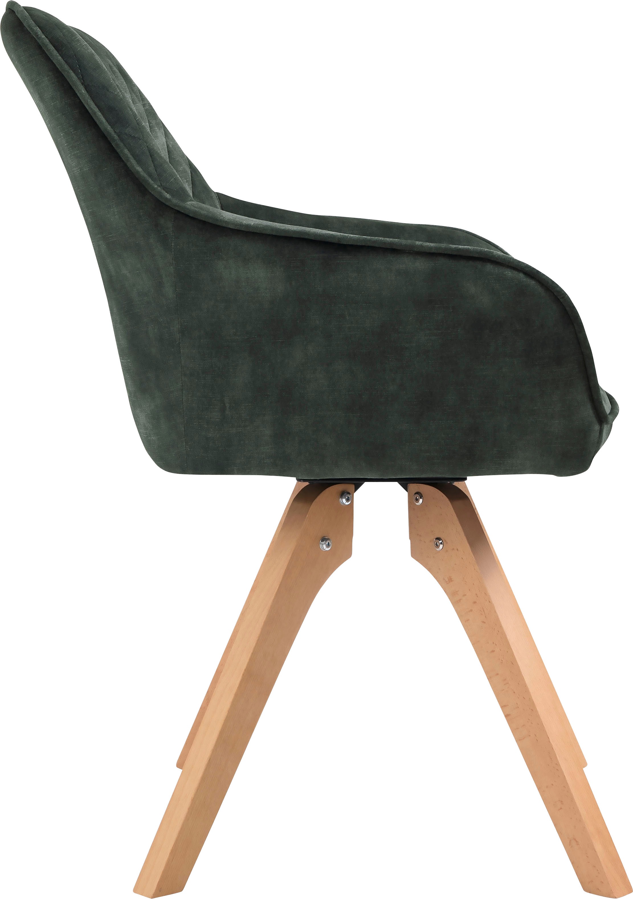 SalesFever Essgruppe »Stilvolle Sitzgruppe« 5-teiliges Set: Samtverlours-Stühle, 180° drehbar, Tischbreite 180 cm