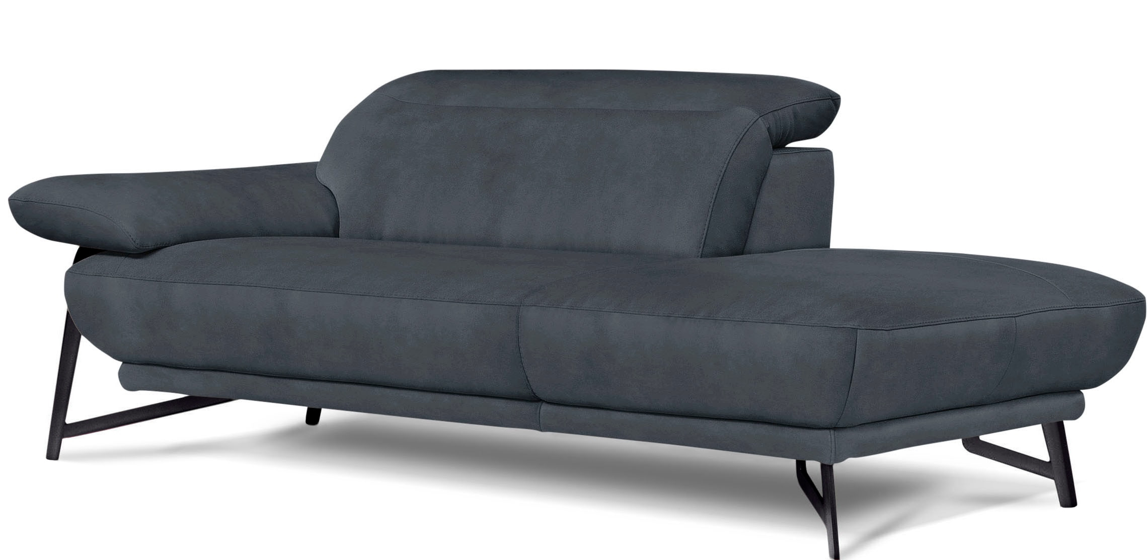Egoitaliano Sofa »Anais, Design mit hohem Sitzkomfort, Fussfarbe schattengrau«, Set, Kopfteil verstellbar, Luxus-Microfaser, dunkelgrau