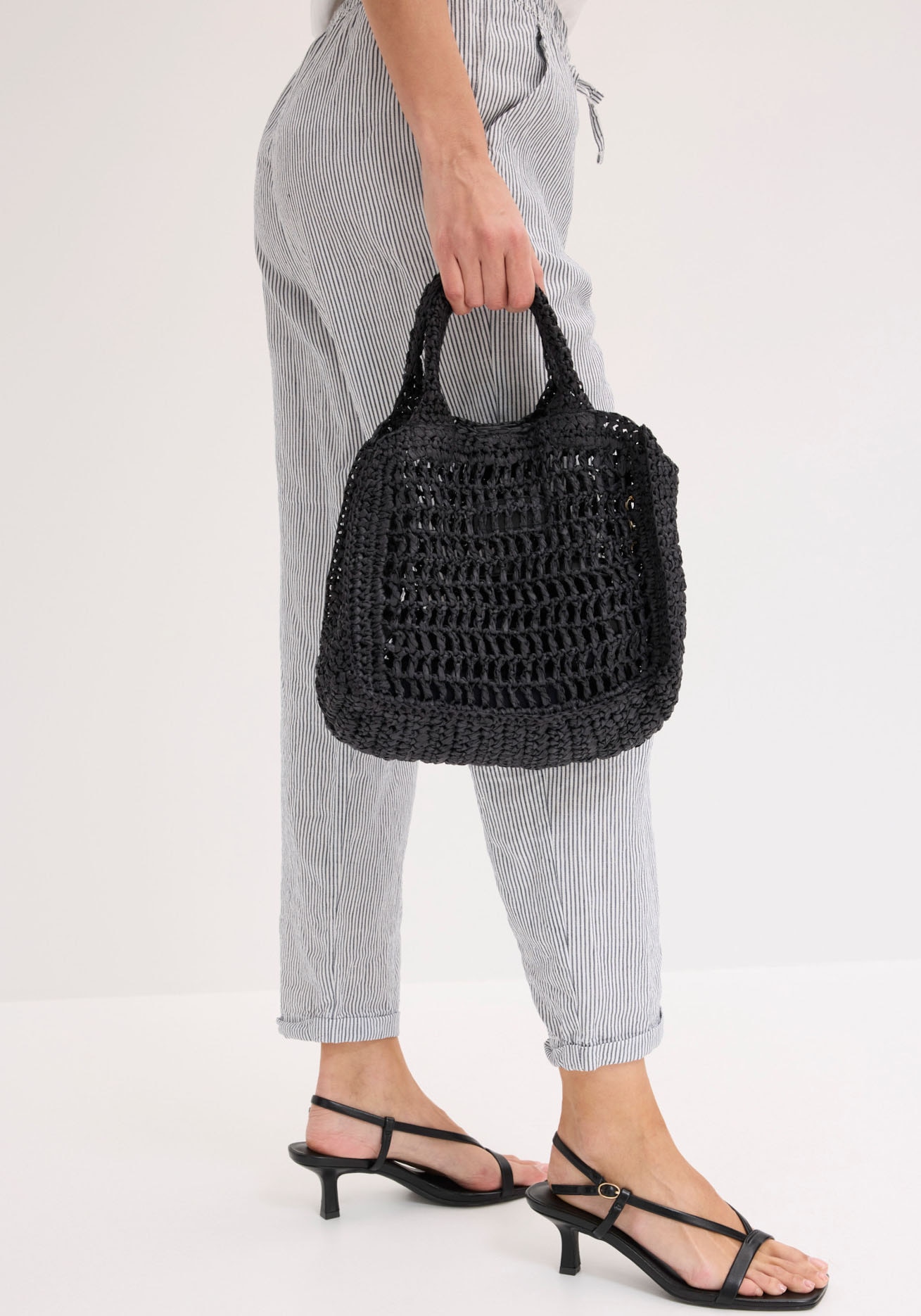 bonprix Pantalon en lin  aus Leinen und Lyocell, mit Elastik-Bündchen, Regular Fit