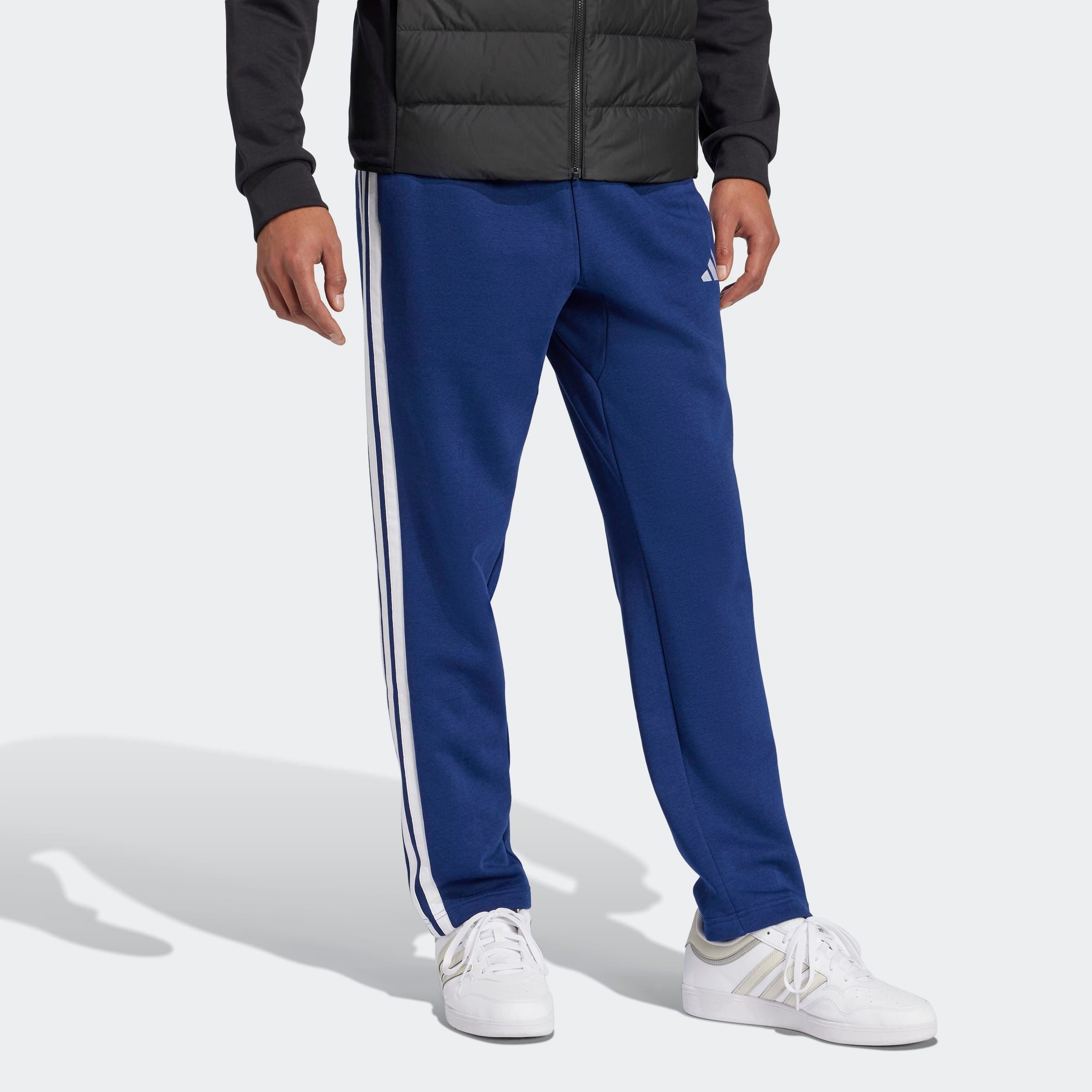 Image of adidas Sportswear Sporthose "ESSENTIALS 3-STREIFEN OPEN HEM" aus Baumwolle, Polyester und Viskose, offener Saum