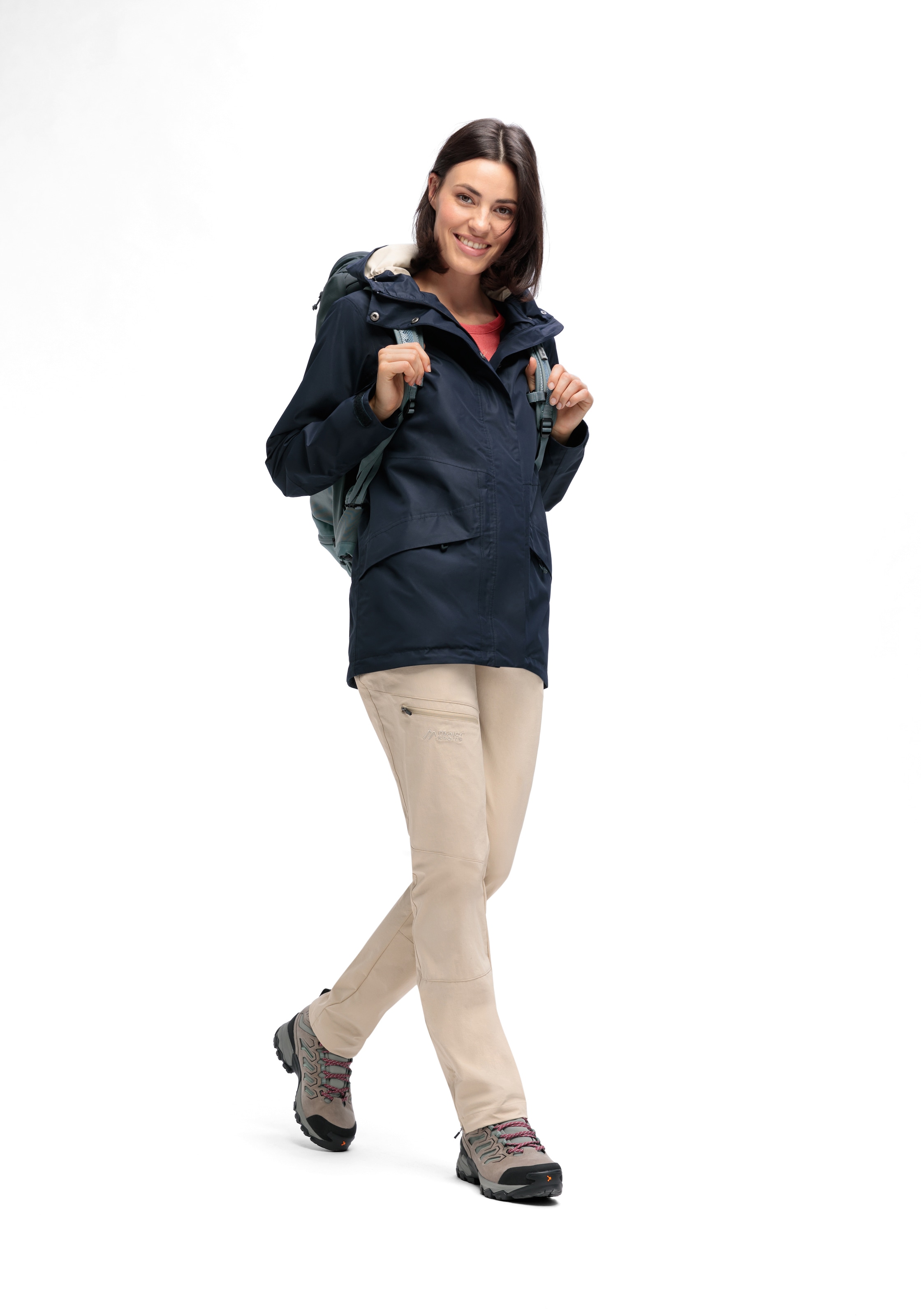 Maier Sports Veste d'extérieur »Brocken Long W« Damen Jacke wasserdicht, Funktionsjacke 2 Taschen aussen + Innentasche