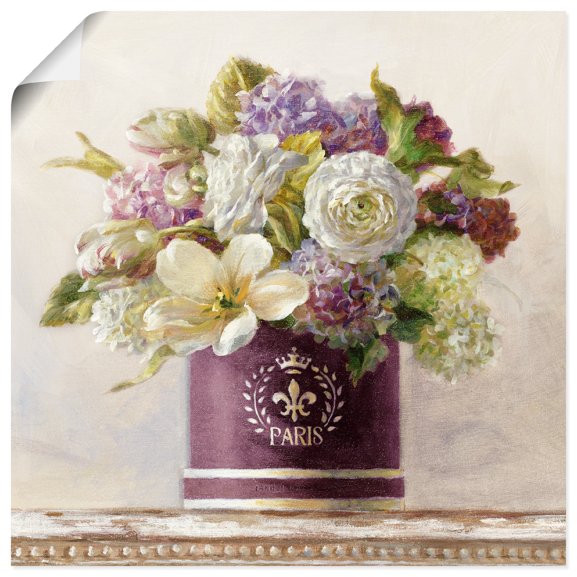 Image of Artland Poster "Tulpen in Auberginer Hutschachtel" Blumen 1 Stk. tlg. ohne Rahmen