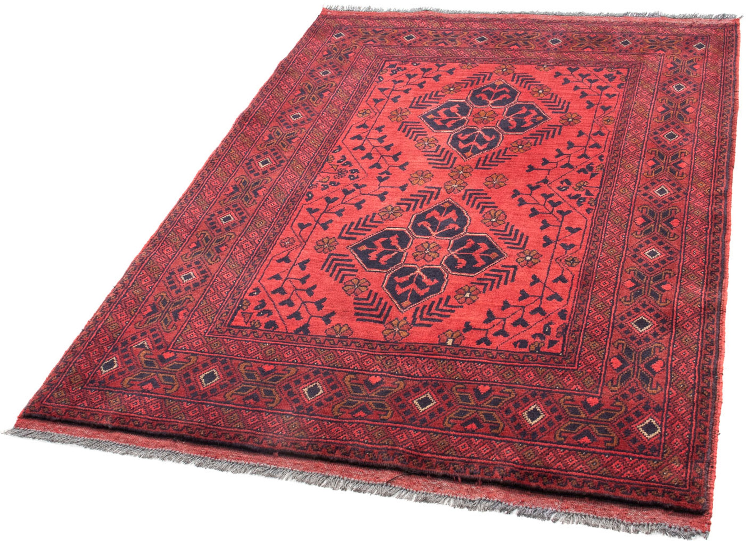 Image of morgenland Orientteppich »Afghan - Kunduz - 146 x 104 cm - dunkelrot«, rechteckig, 7 mm Höhe, Wohnzimmer, Handgeknüpft, Einzelstück mit Zertifikat bei Ackermann Versand Schweiz