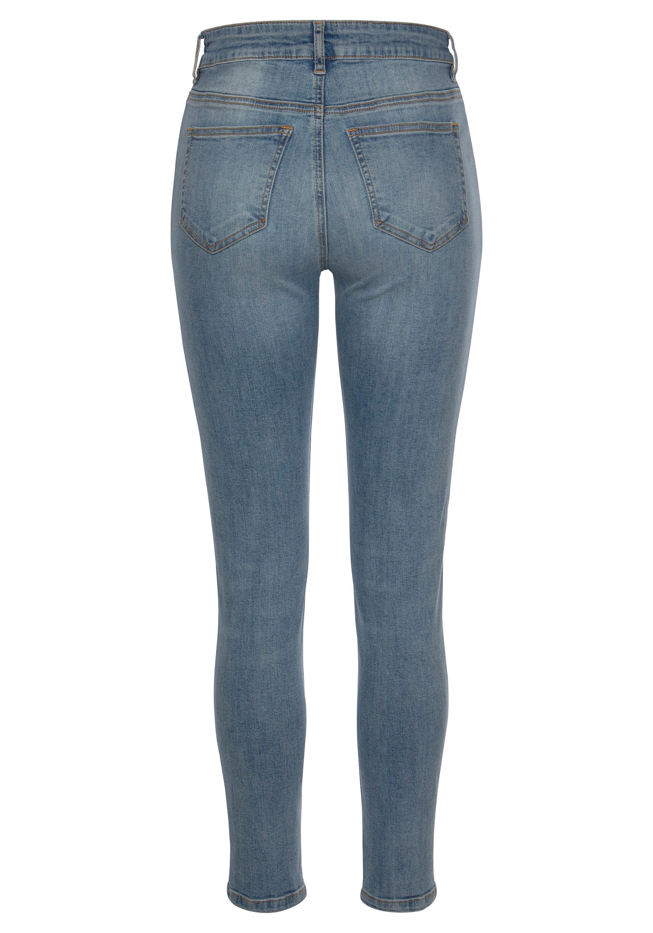 Buffalo High-waist-Jeans, mit modischer Knopfleiste, schmale Skinny-Jeans, Stretch-Qualität