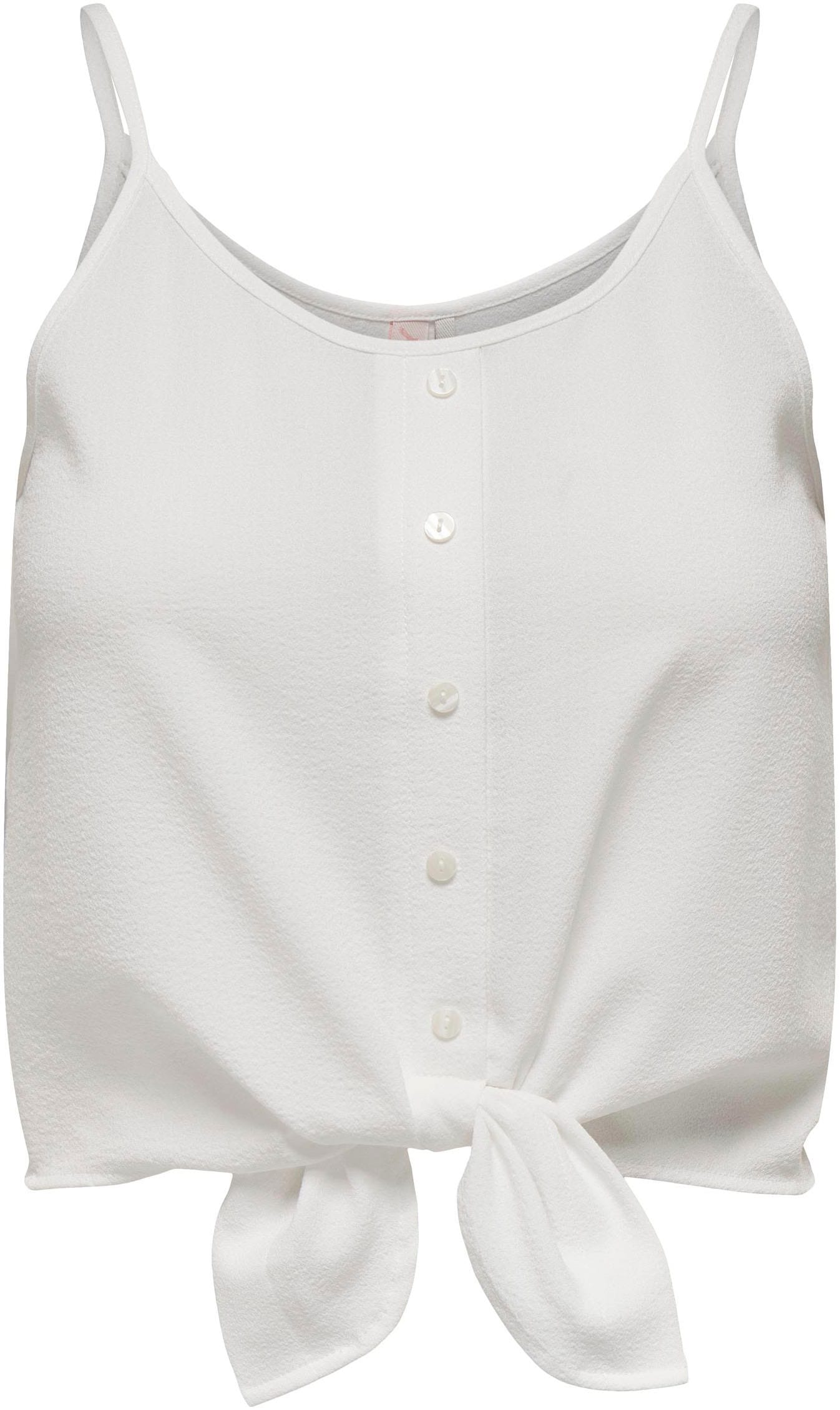 ONLY Top à bretelles »ONLLECEY SL KNOT SINGLET NOOS WVN« Materialmix, regular fit