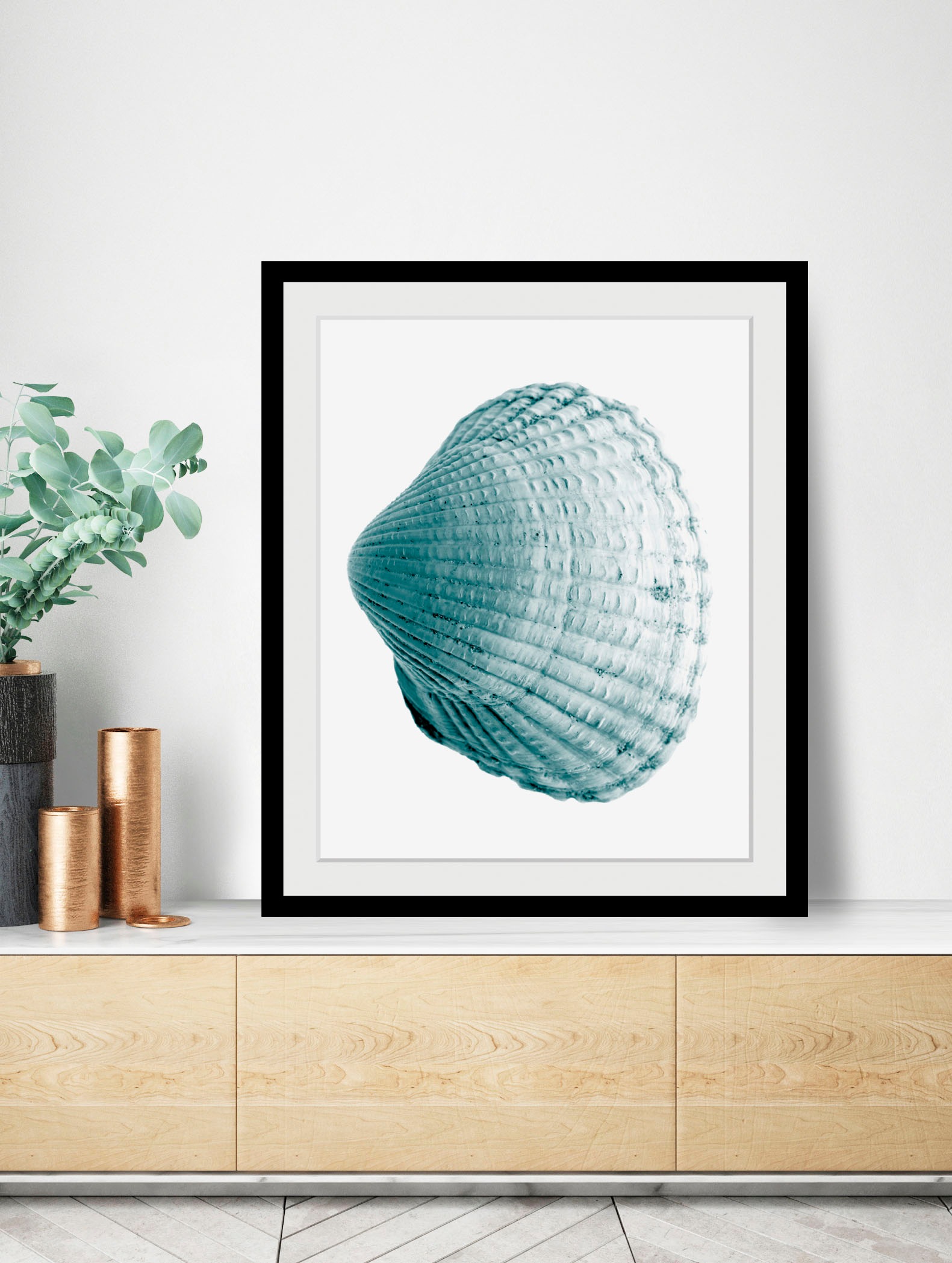 Image of queence Bild "Leon" Kunst Meer Wassertiere 1 Stk. tlg. HD Premium Poster-Druck inkl. Holzrahmen