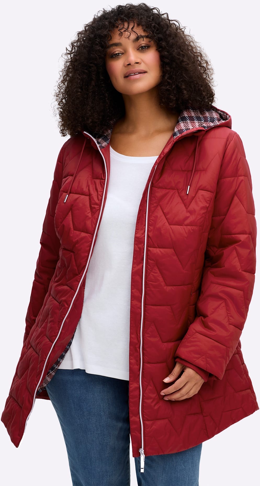 Sheego Steppjacke mit Kapuze