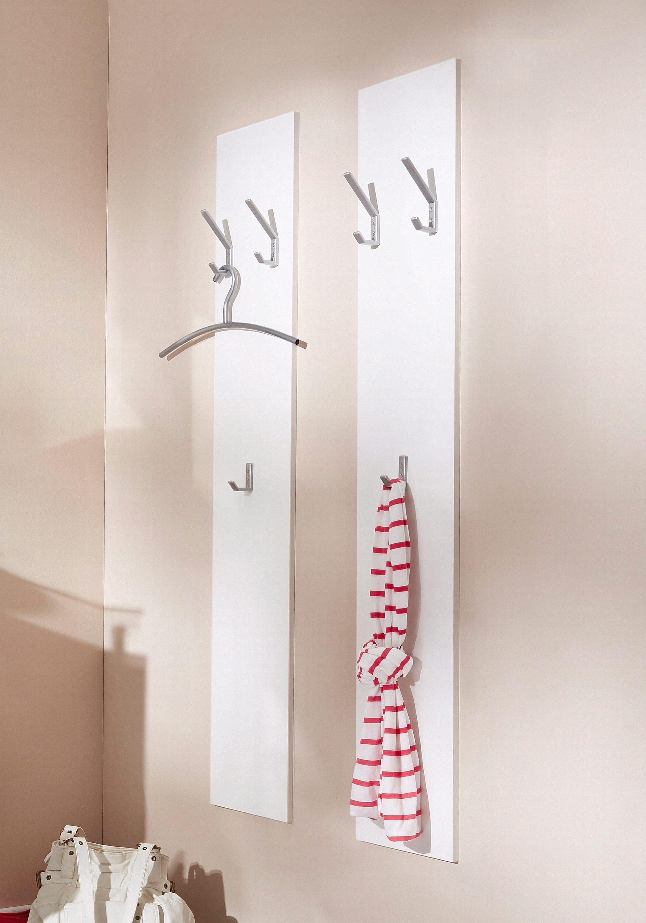 borchardt Möbel Garderobenpaneel "Vaasa, platzsparende Wandgarderobe mit 6 Kleiderhaken" 2 Stk. tlg. 2 Stück