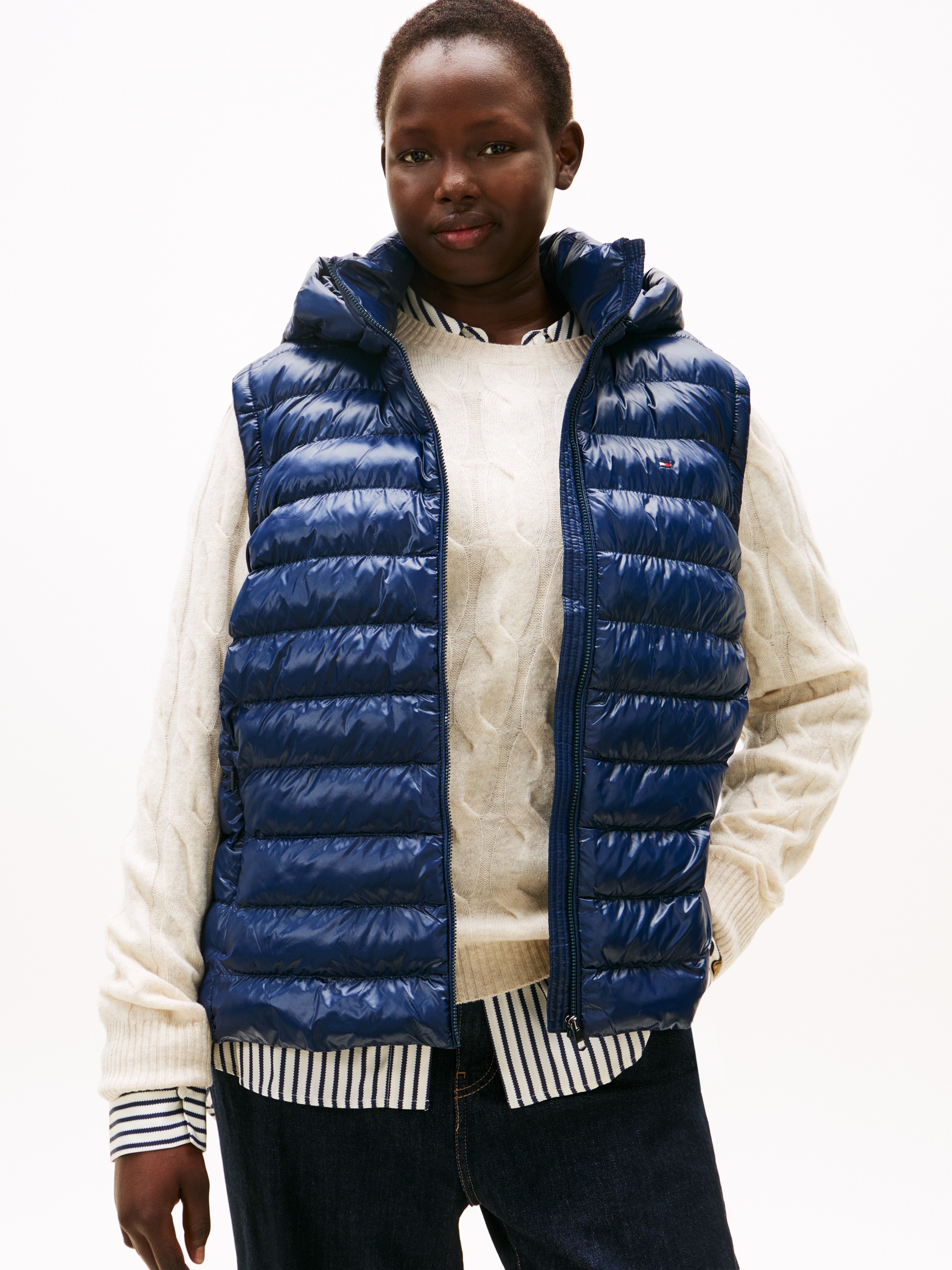 Image of Tommy Hilfiger Curve Steppweste "CRV LW PADDED SLIM VEST" in grossen Grössen, mit Kapuze