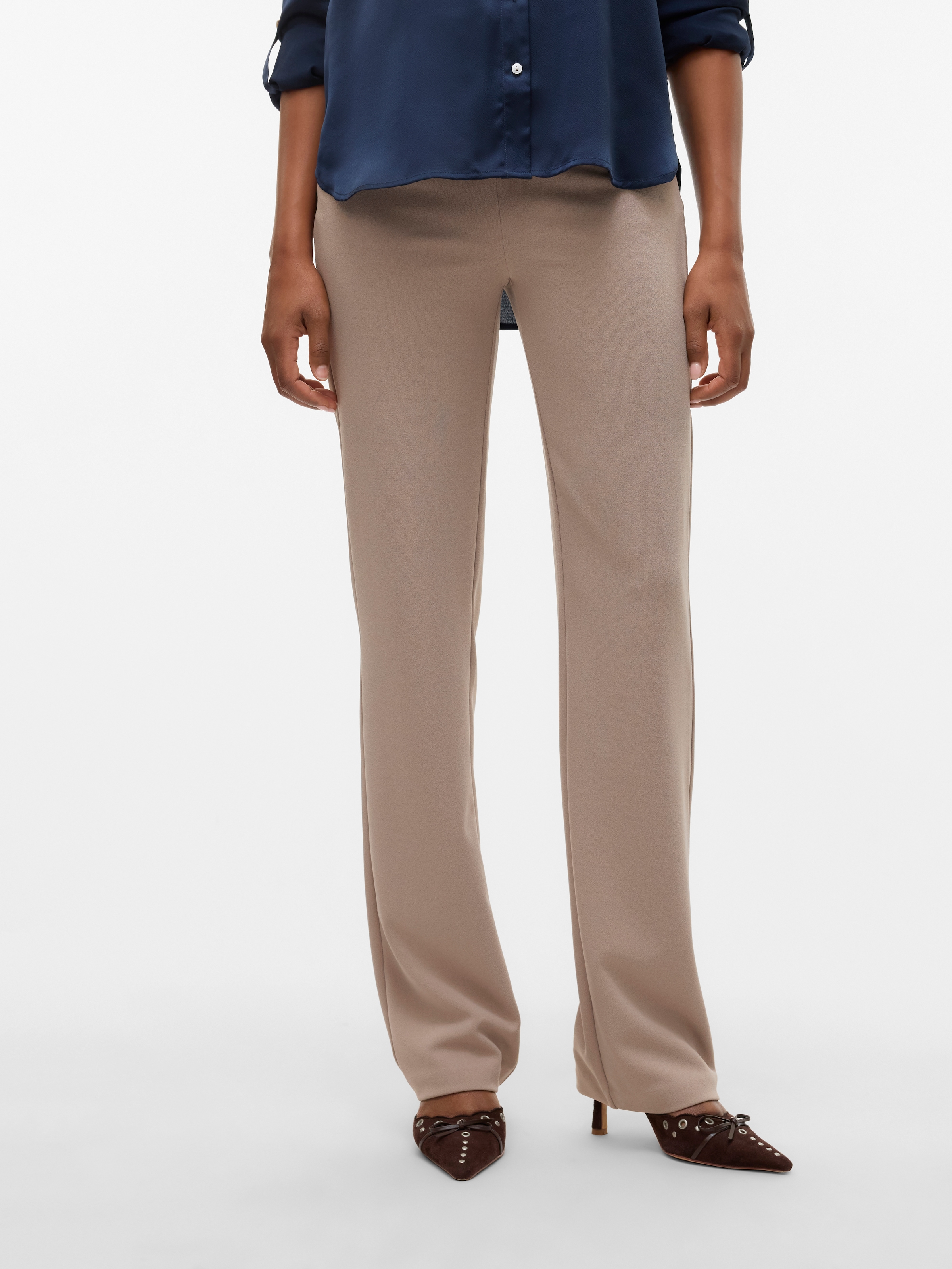 Image of Vero Moda Anzughose "VMZAMIRA MW SLIM STRAIGHT PANT NOOS" mit Gürtelschlaufen