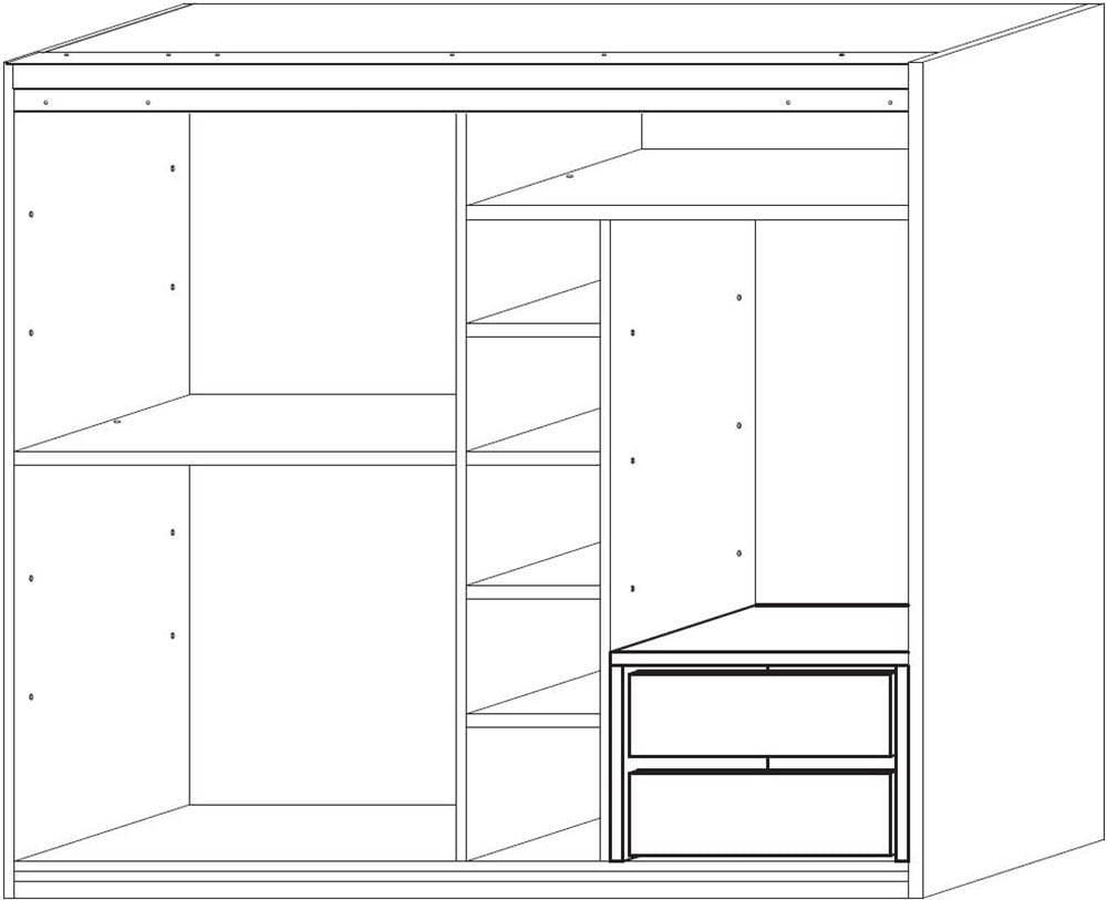 INOSIGN Inneneinteilung »Malmo Weiss, Zubehör Schwebetürenschrank, Breite 135 cm, Höhe 193 cm,«, 4 Einlegeböden B=43cm, 1 SK-Einsatz B=90 cm, 1 Kleiderstange B=90cm