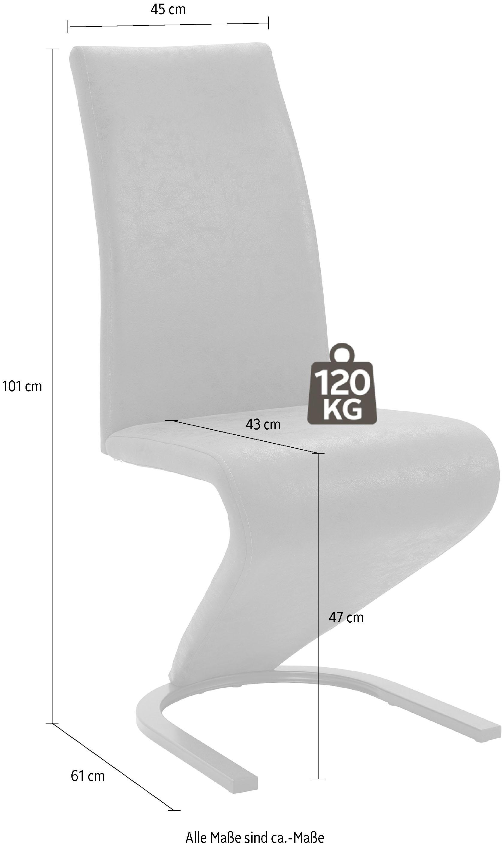 Home affaire Esszimmerstuhl »Ziri Schwingstuhl« (Set) 2 Stk.Bezug aus strapazierfähiger Microfaser, schwarzes Metallgestell