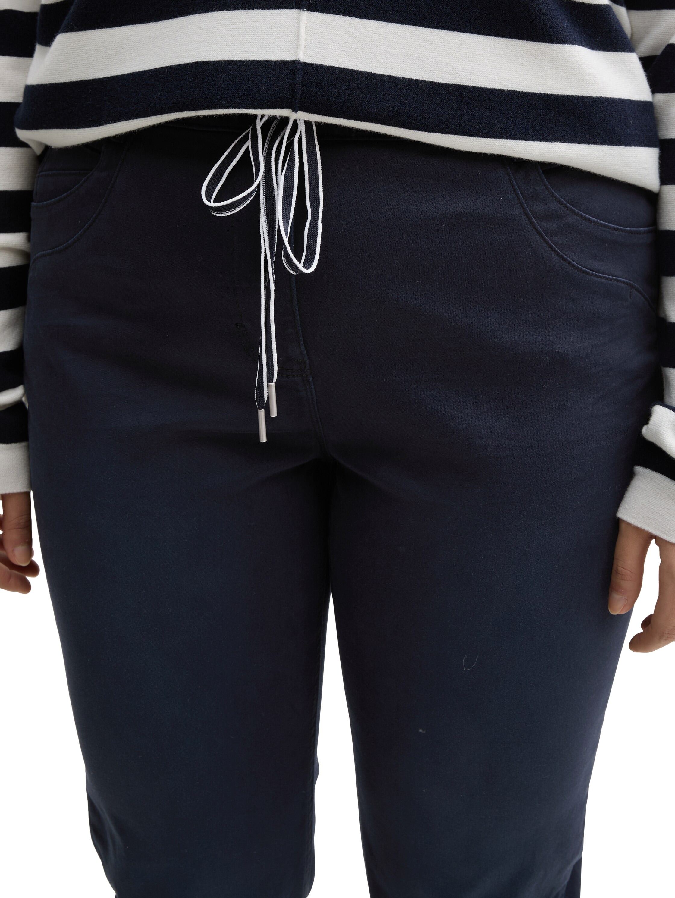 TOM TAILOR PLUS Jogger Pants, im 5-Pocket-Stil mit Stretch und Bindeband