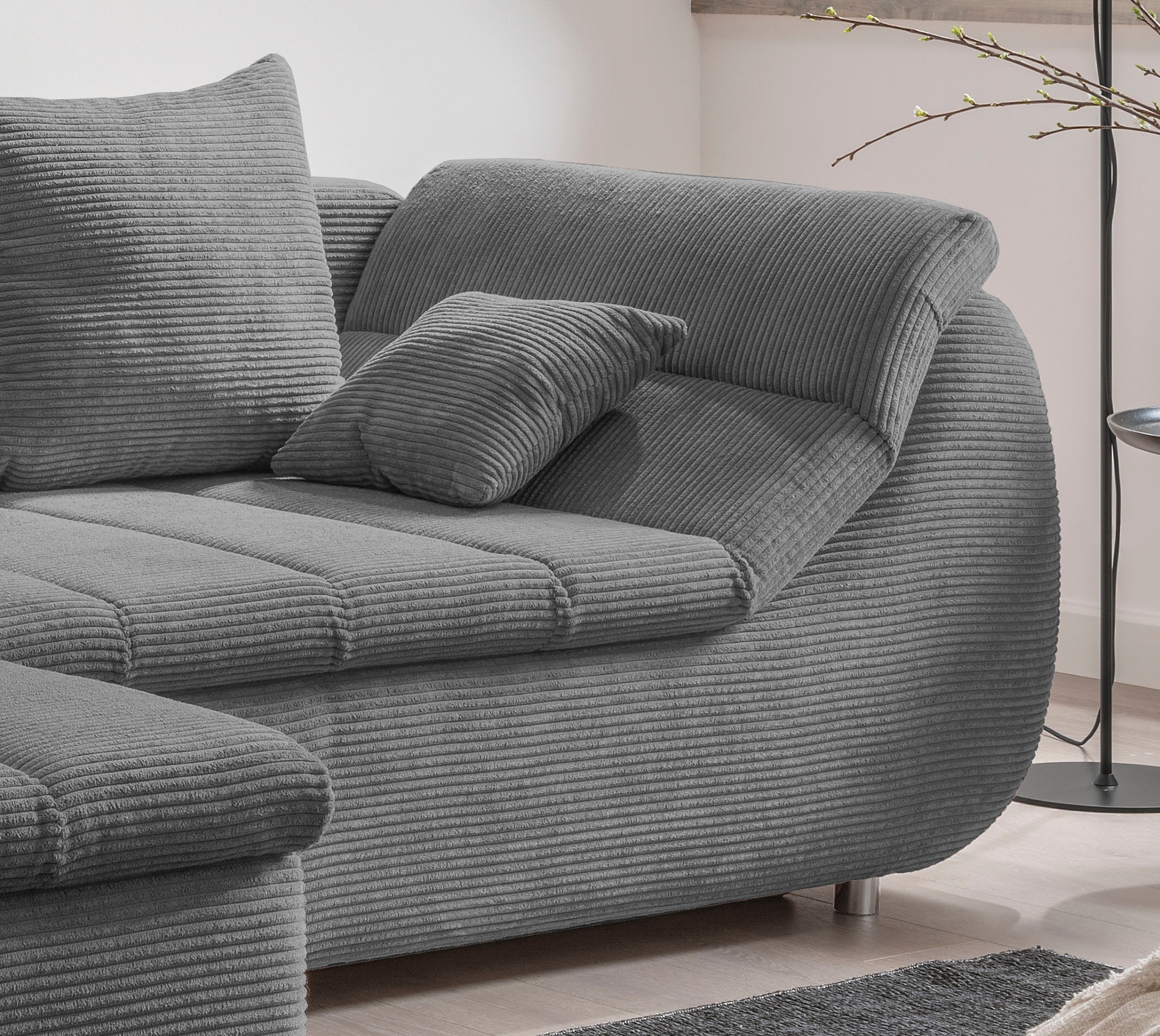 INOSIGN Ecksofa »Imola elegant und bequem, aktuelle Steppung im Sitz, L-Form«, wahlweise mit Bettfunktion
