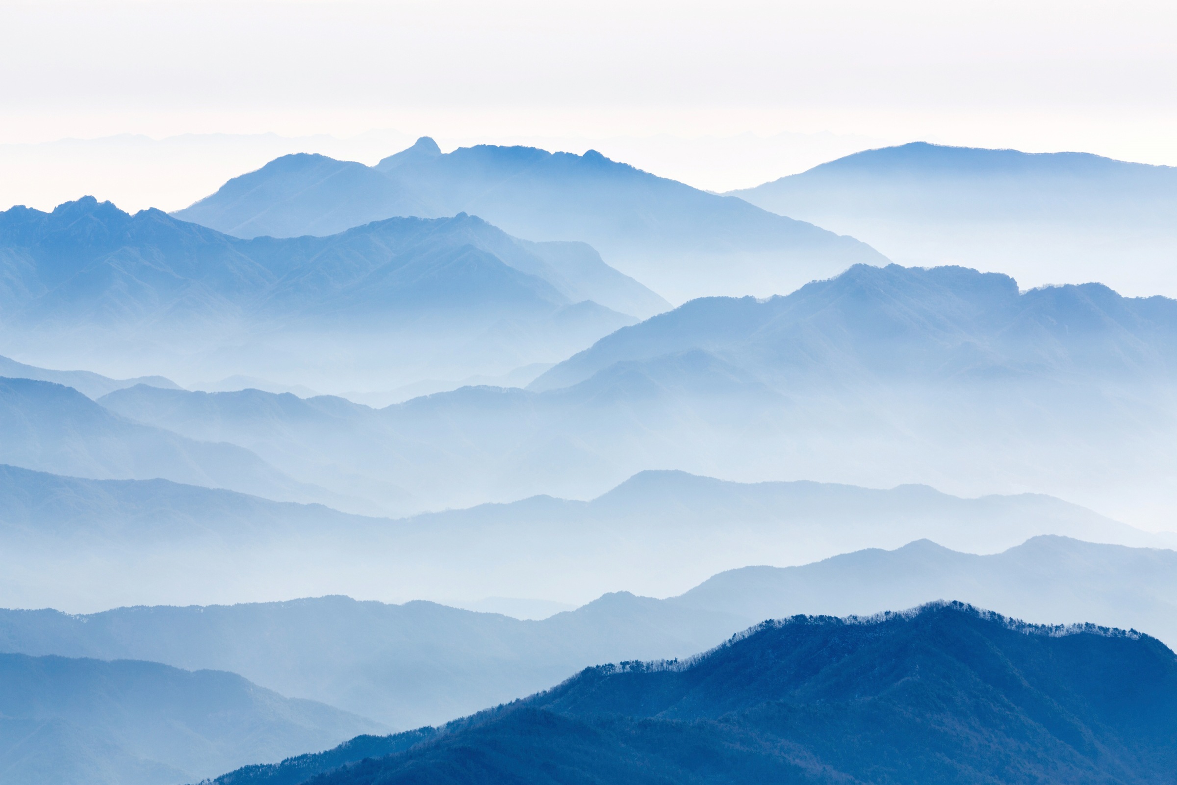 Image of Papermoon Fototapete »Photo-Art GWANGSEOP EOM, NEBLIGE BERGE«, Vliestapete, hochwertiger Digitaldruck, inklusive Kleister bei Ackermann Versand Schweiz