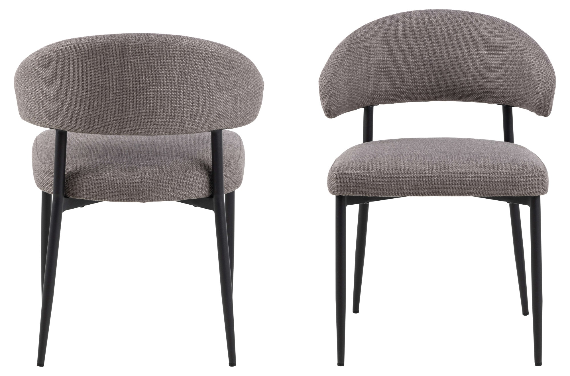 ACTONA GROUP Esszimmerstuhl »Edina 2er Set, Stoff - bequem & stilvoll, mehrere Farben, moderne« () Gepolstert, weicher Bezug & hoher Sitzkomfort, schwarze Stahlbeine