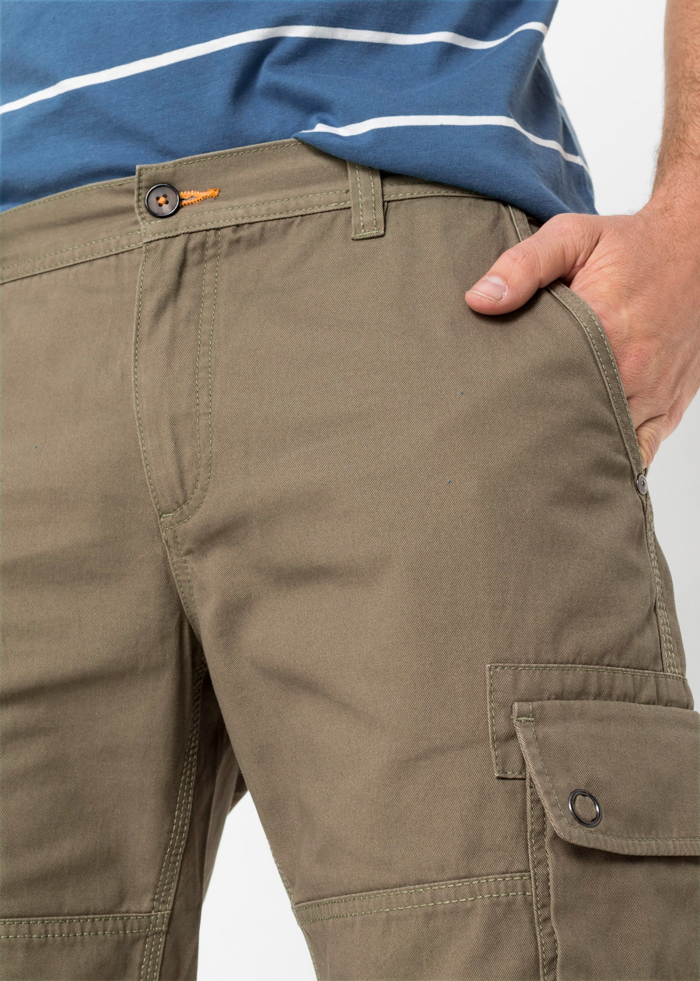 bonprix Cargobermudas  Cargo-Bermuda, aus Baumwolle, mit verstellbarer Länge, Regular Fit