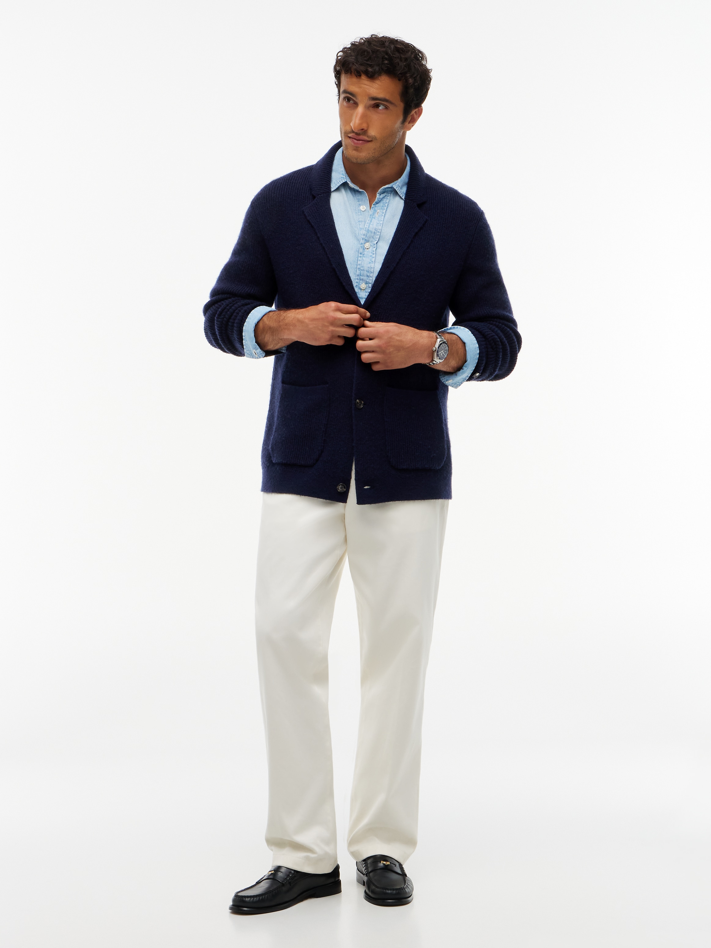 Tommy Hilfiger Cardigan »NY KNITTED CARDIGAN« aspect veste, coupe normale