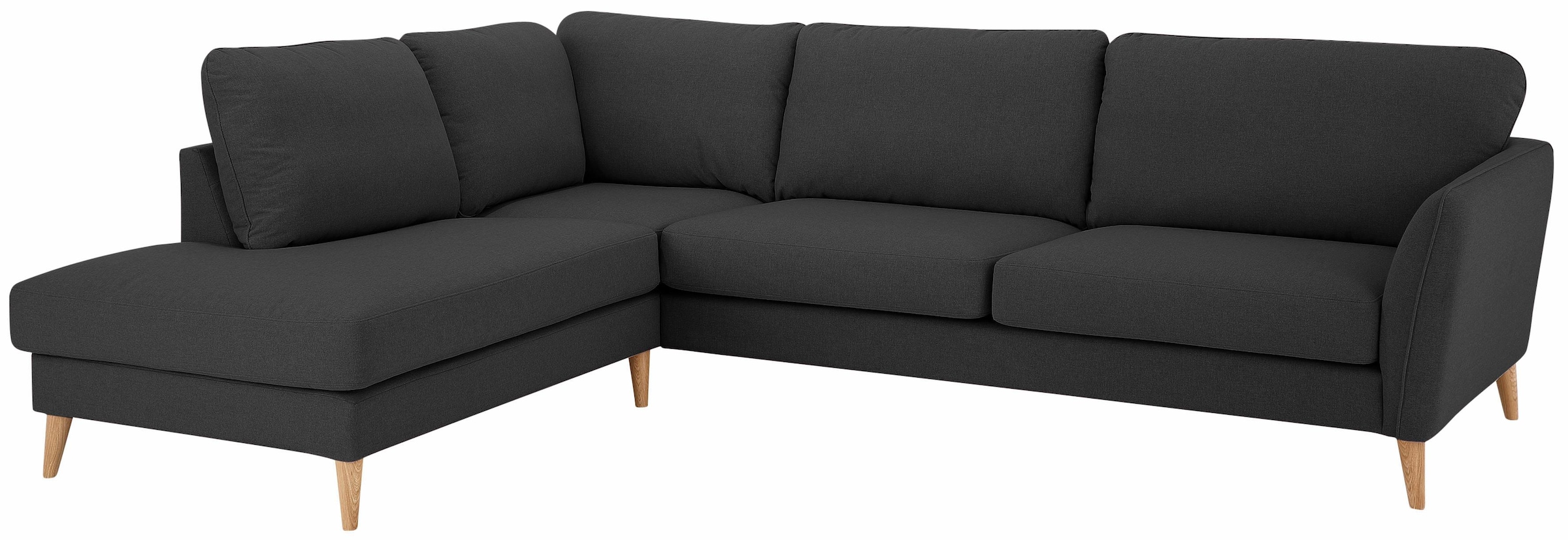 Home affaire Ecksofa »MARSEILLE 278/202 cm, L-Form, Ottom. rechts/links«, mit Massivholzbeinen aus Eiche, verschiedene Bezüge und Farbvarianten